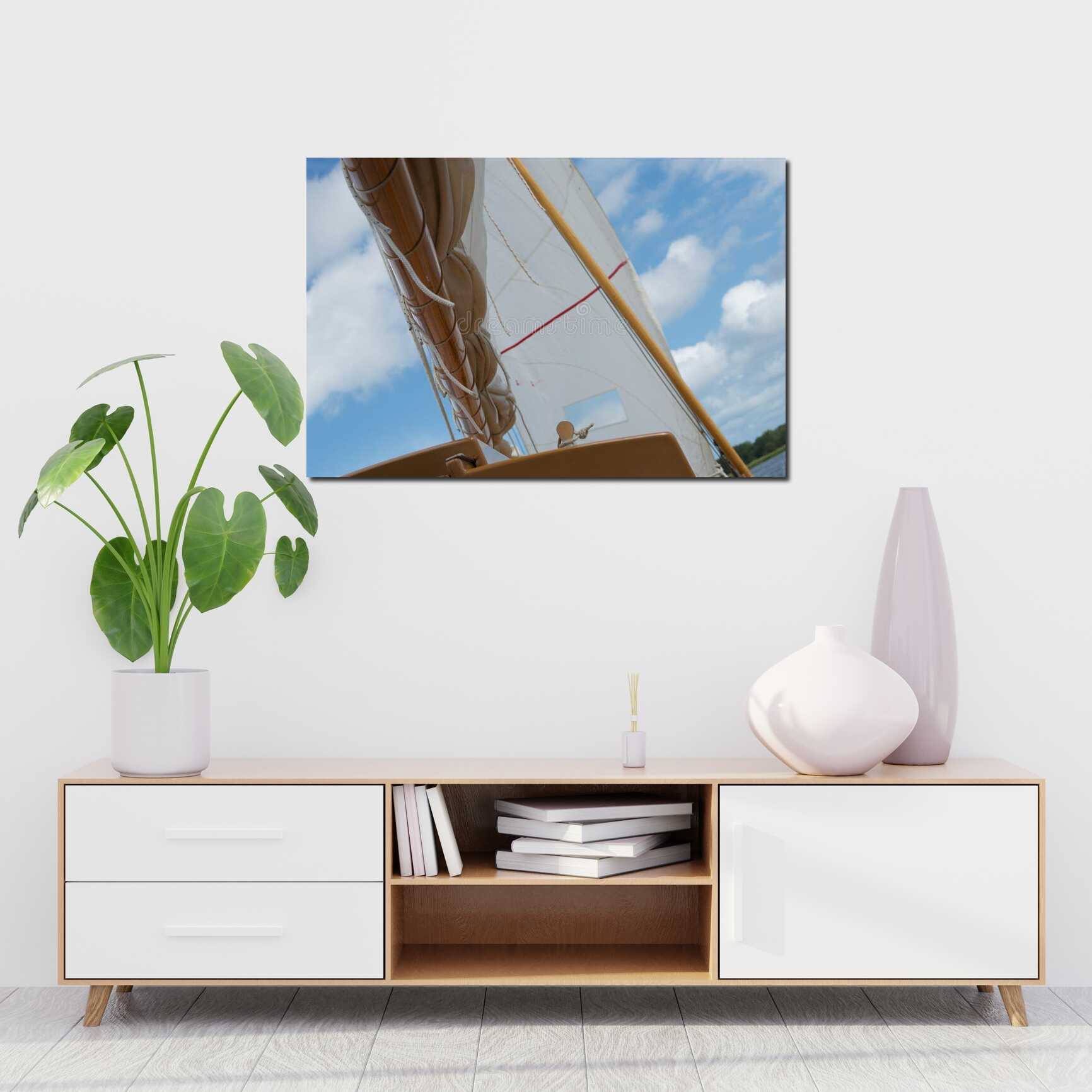 Canvas above sofa for size context