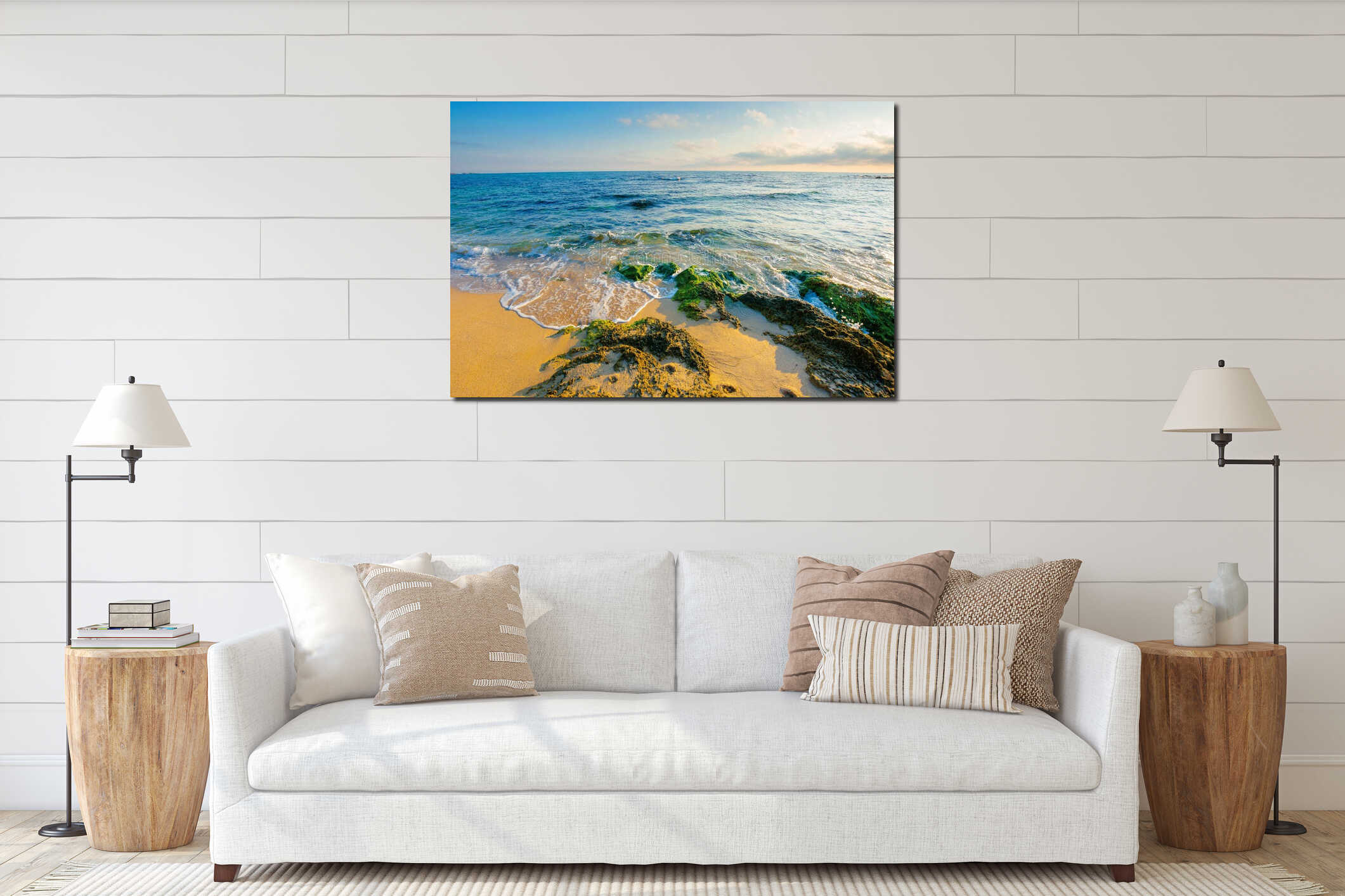 seascape on a sunny morning interior mockup