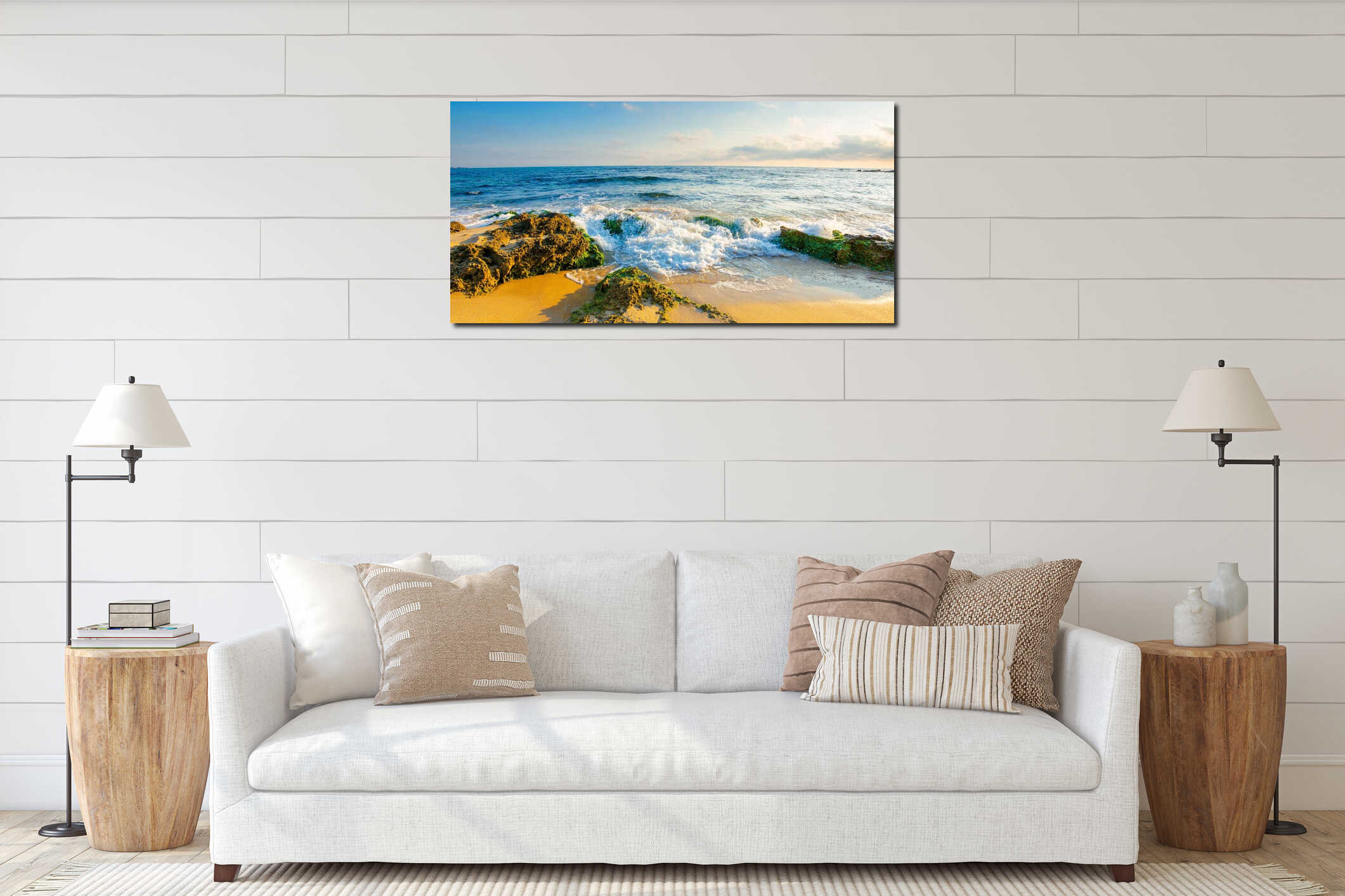 seascape on a sunny morning interior mockup