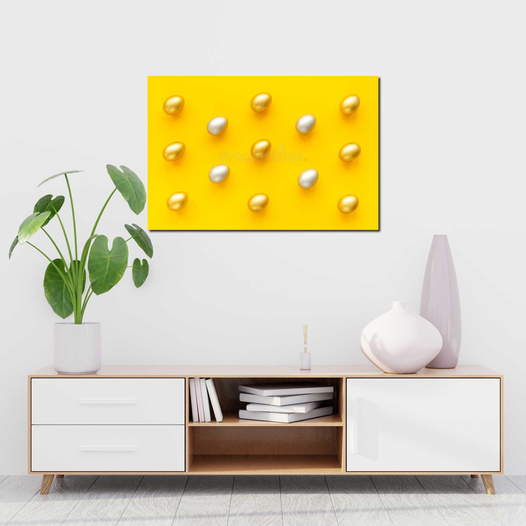 Canvas above sofa for size context