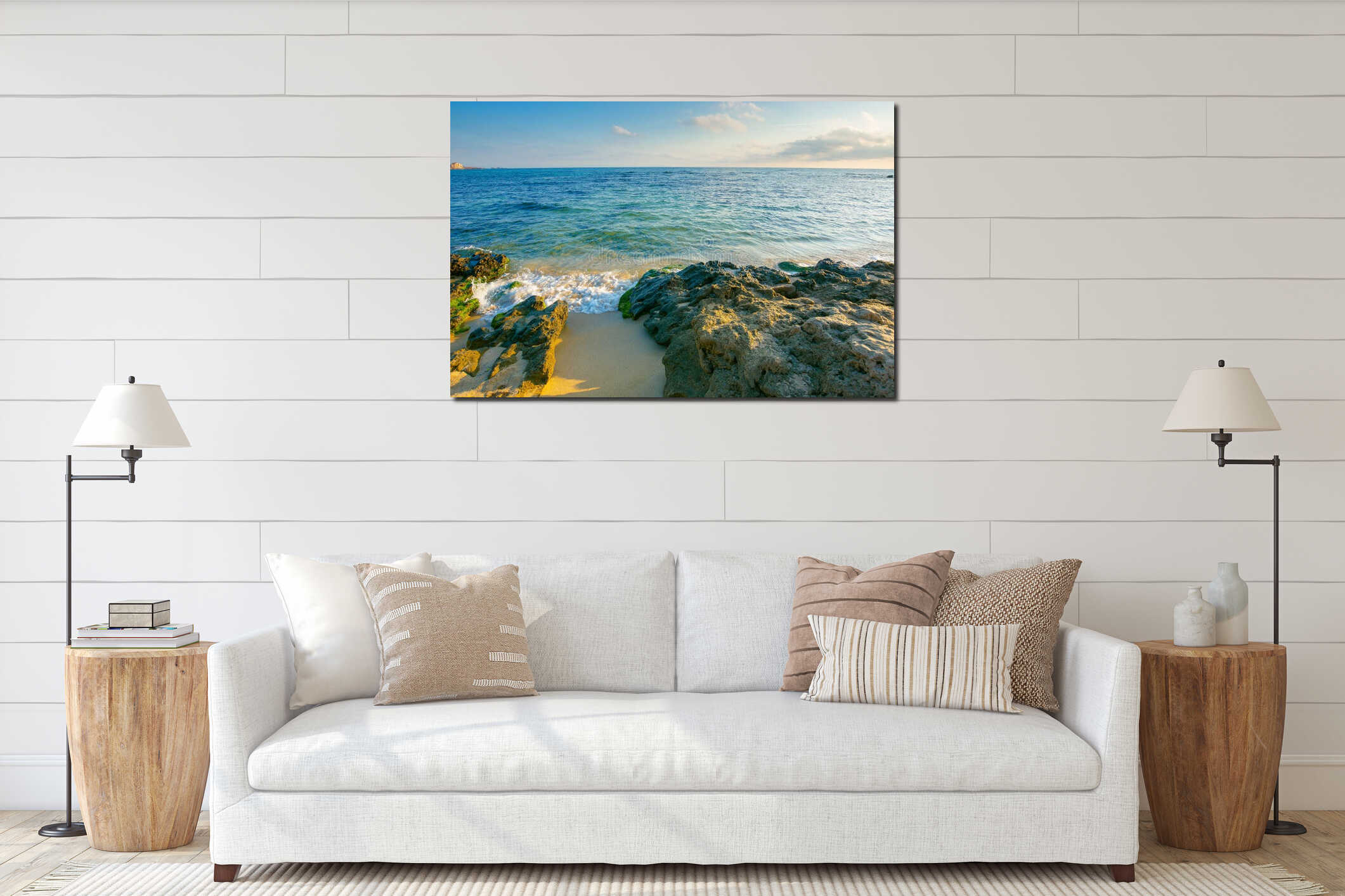 seascape on a sunny morning interior mockup