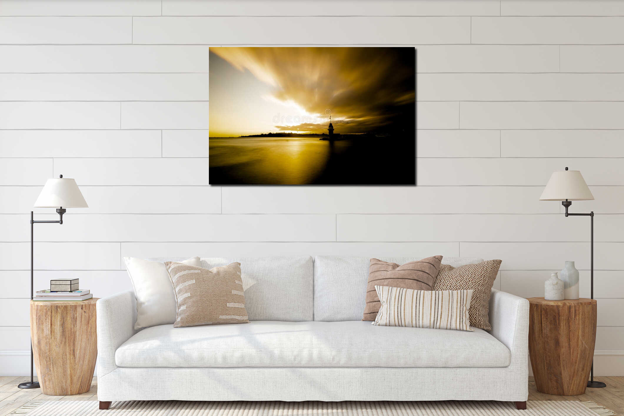 Maiden`s Tower is a structure built on a small islet off Salacak offshore of the Bosphorus, interior mockup