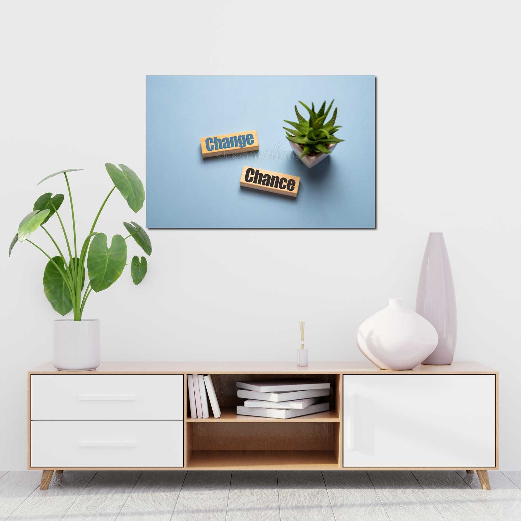 Canvas above sofa for size context