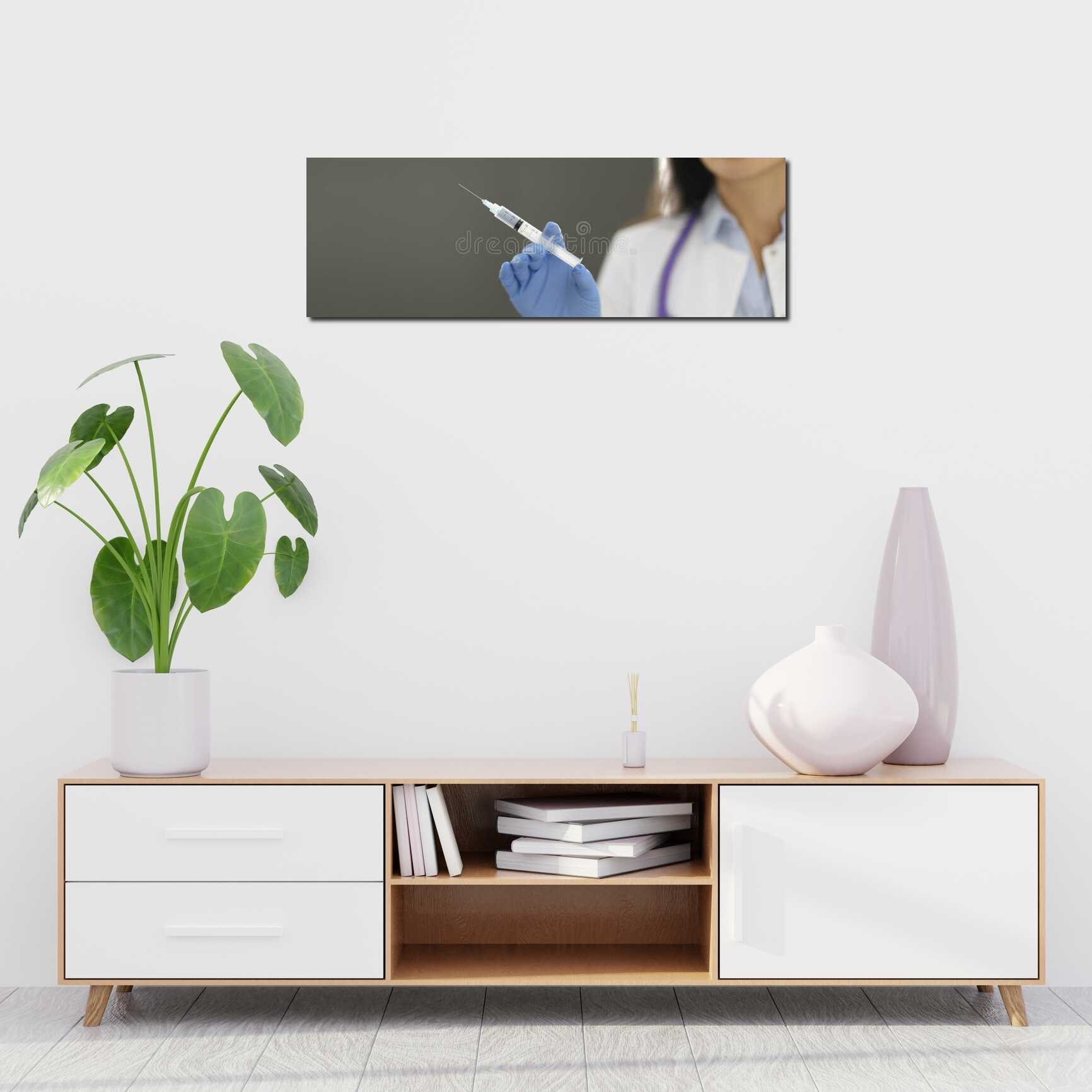 Canvas above sofa for size context