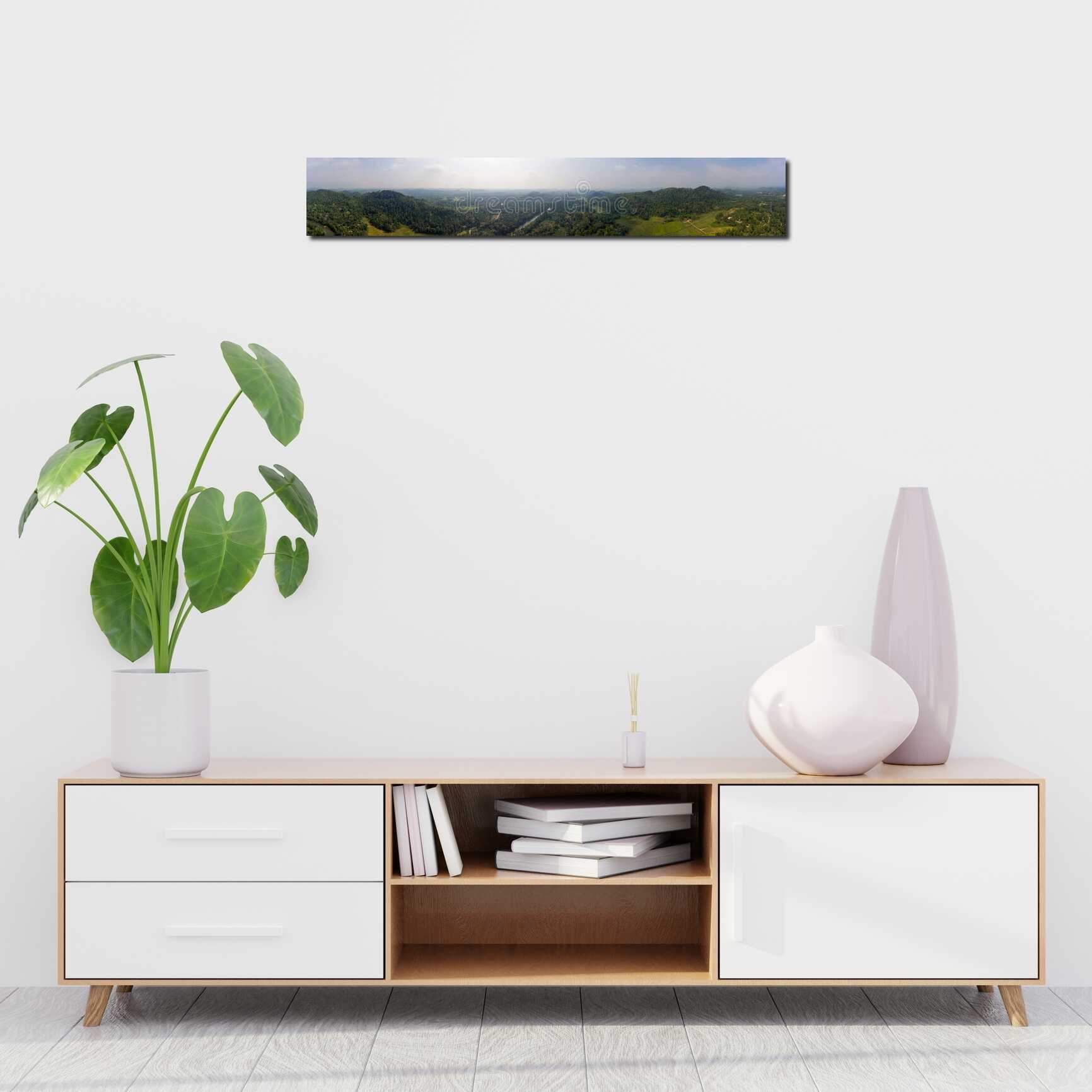 Canvas above sofa for size context