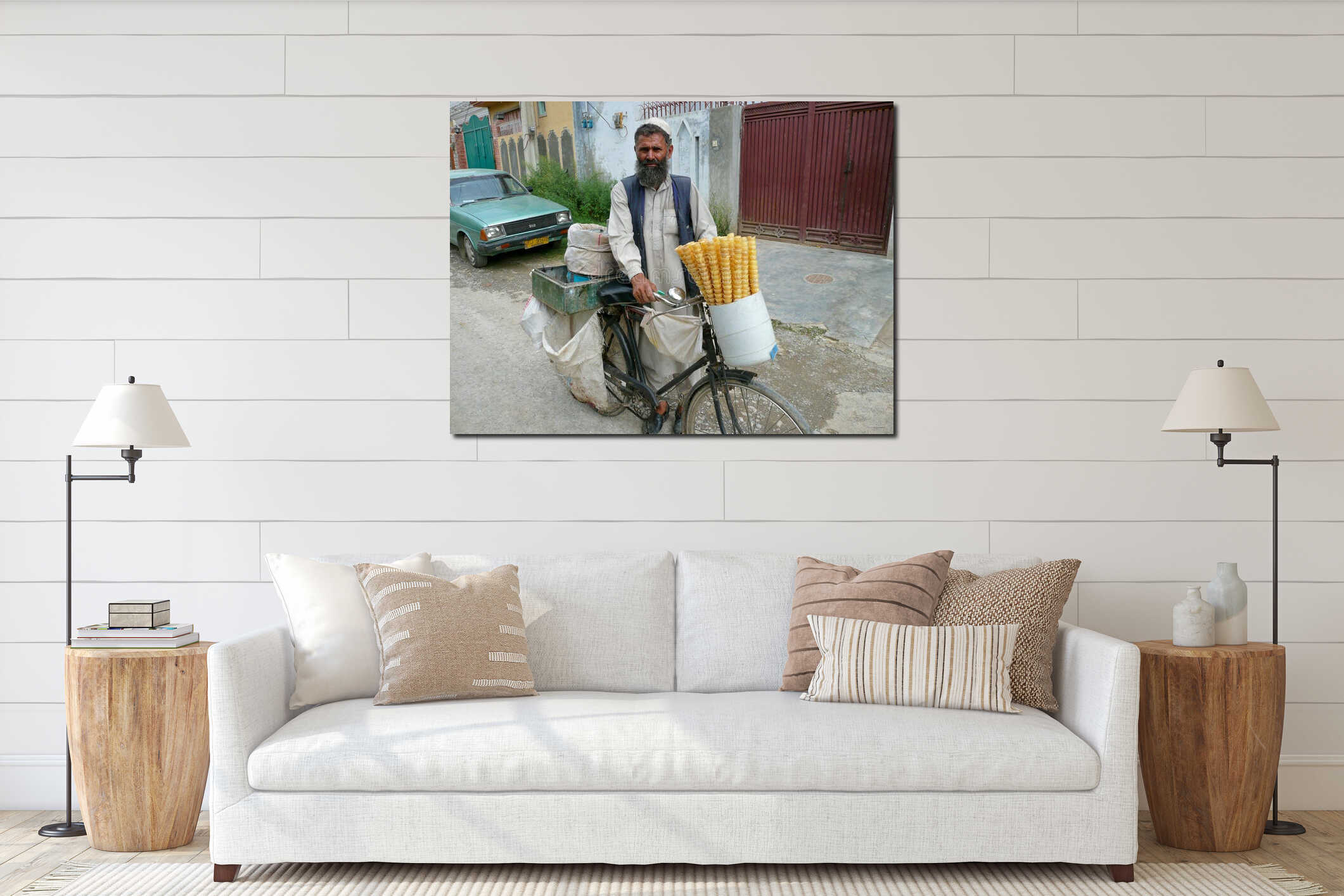 Pakistani Bicycle Ice Cream Cone Seller interior mockup