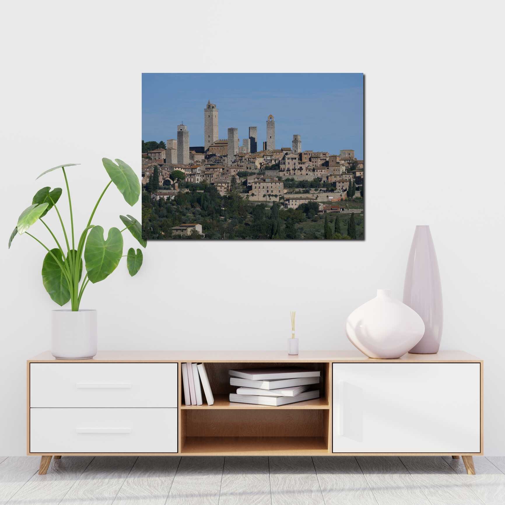 Canvas above sofa for size context