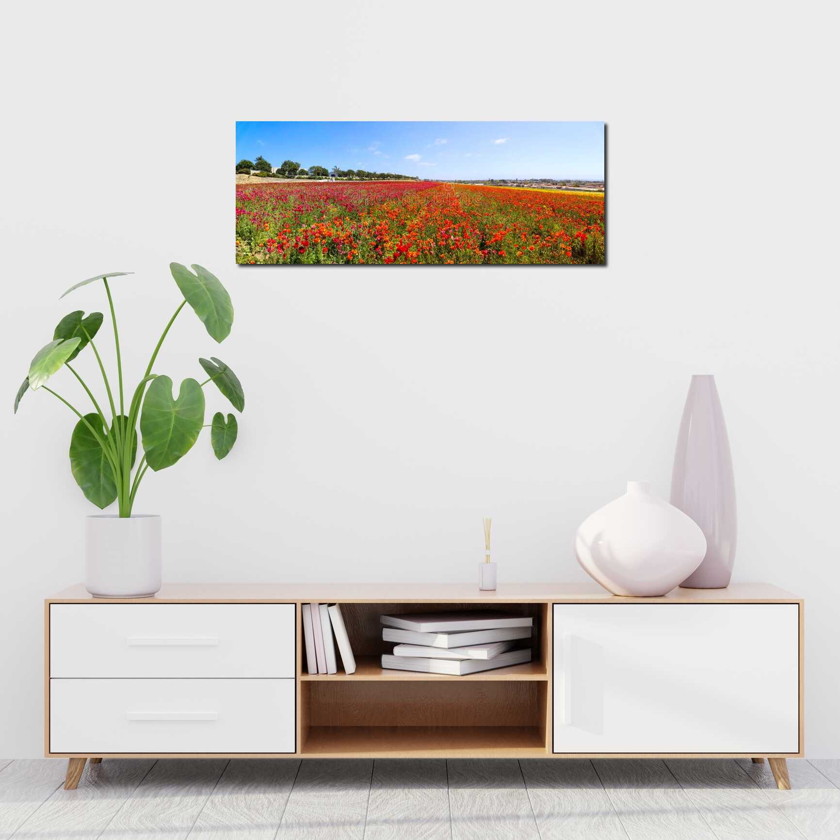 Canvas above sofa for size context