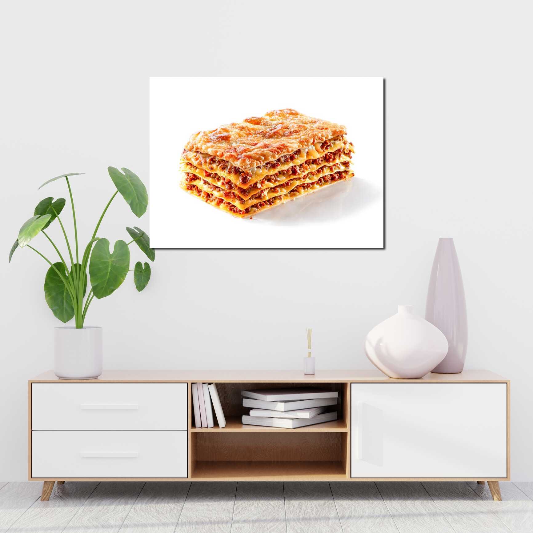 Canvas above sofa for size context