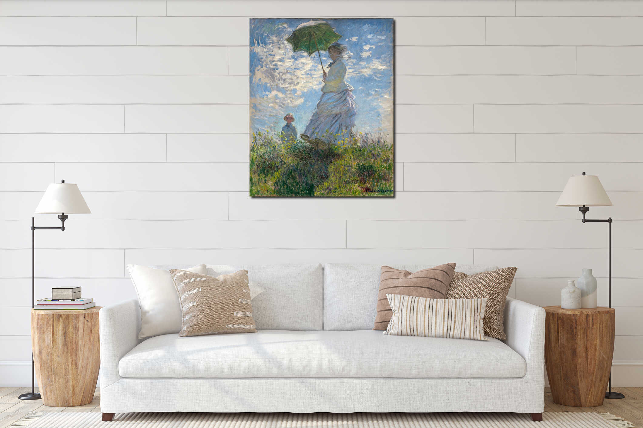 Claude Monet, Woman with a Parasol, 1875 interior mockup