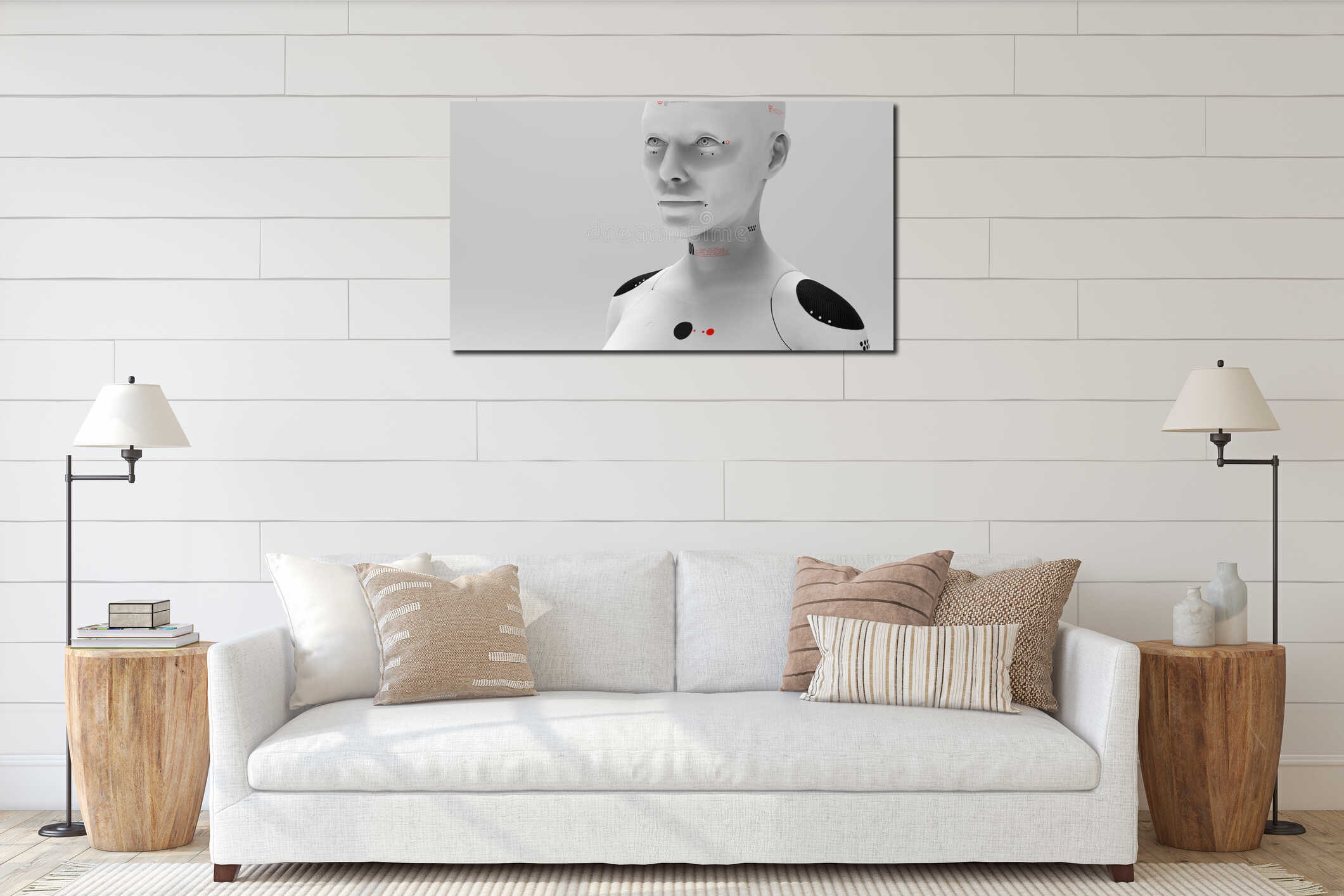 Canvas hanging interior mockup