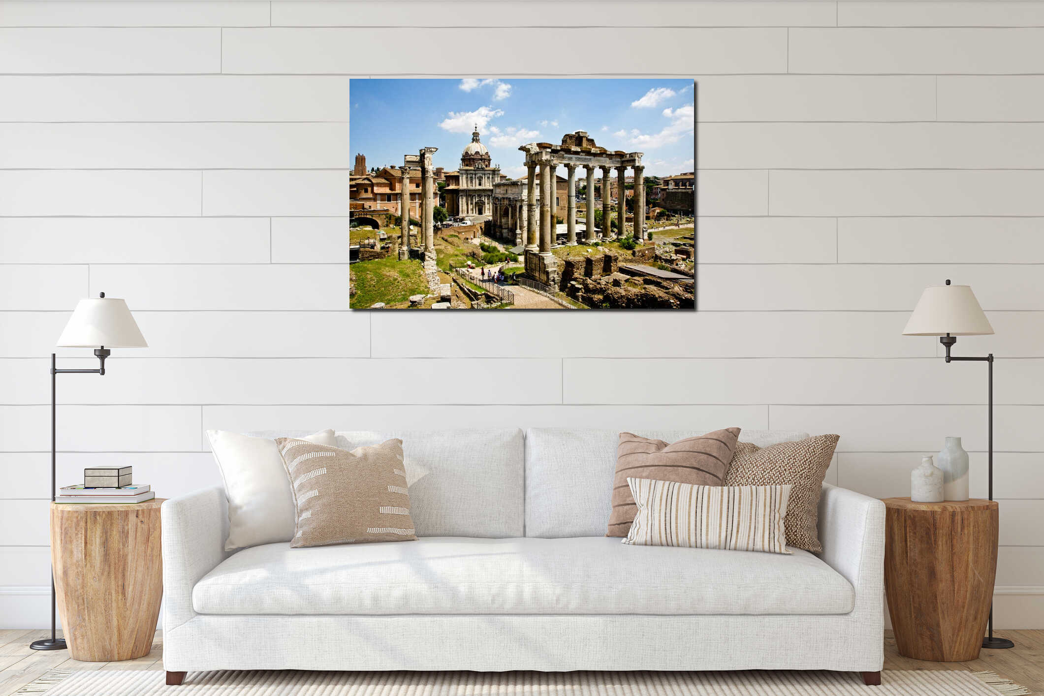 View of Roman Forum ruins interior mockup