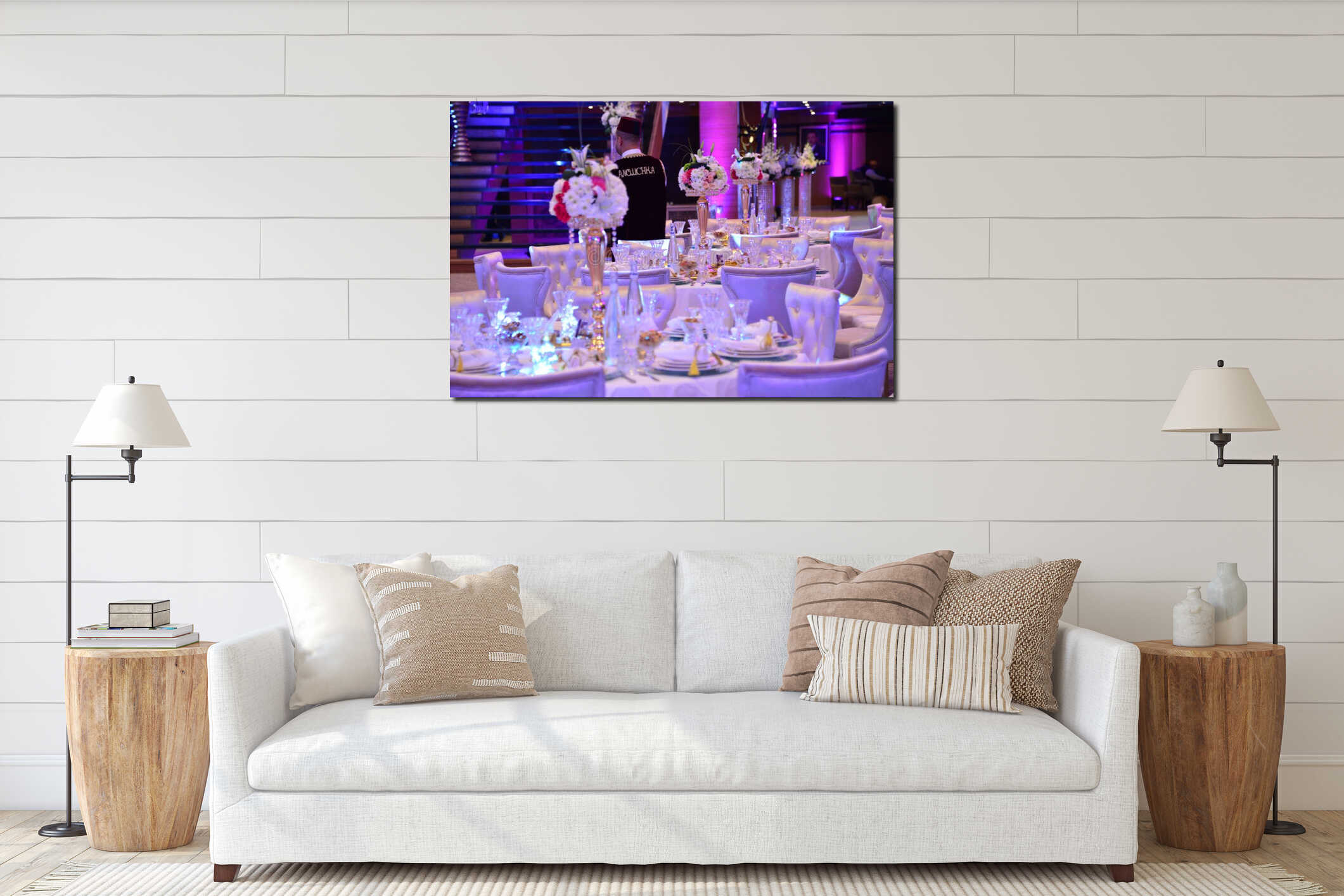 Moroccan Table setting at a luxury wedding reception interior mockup