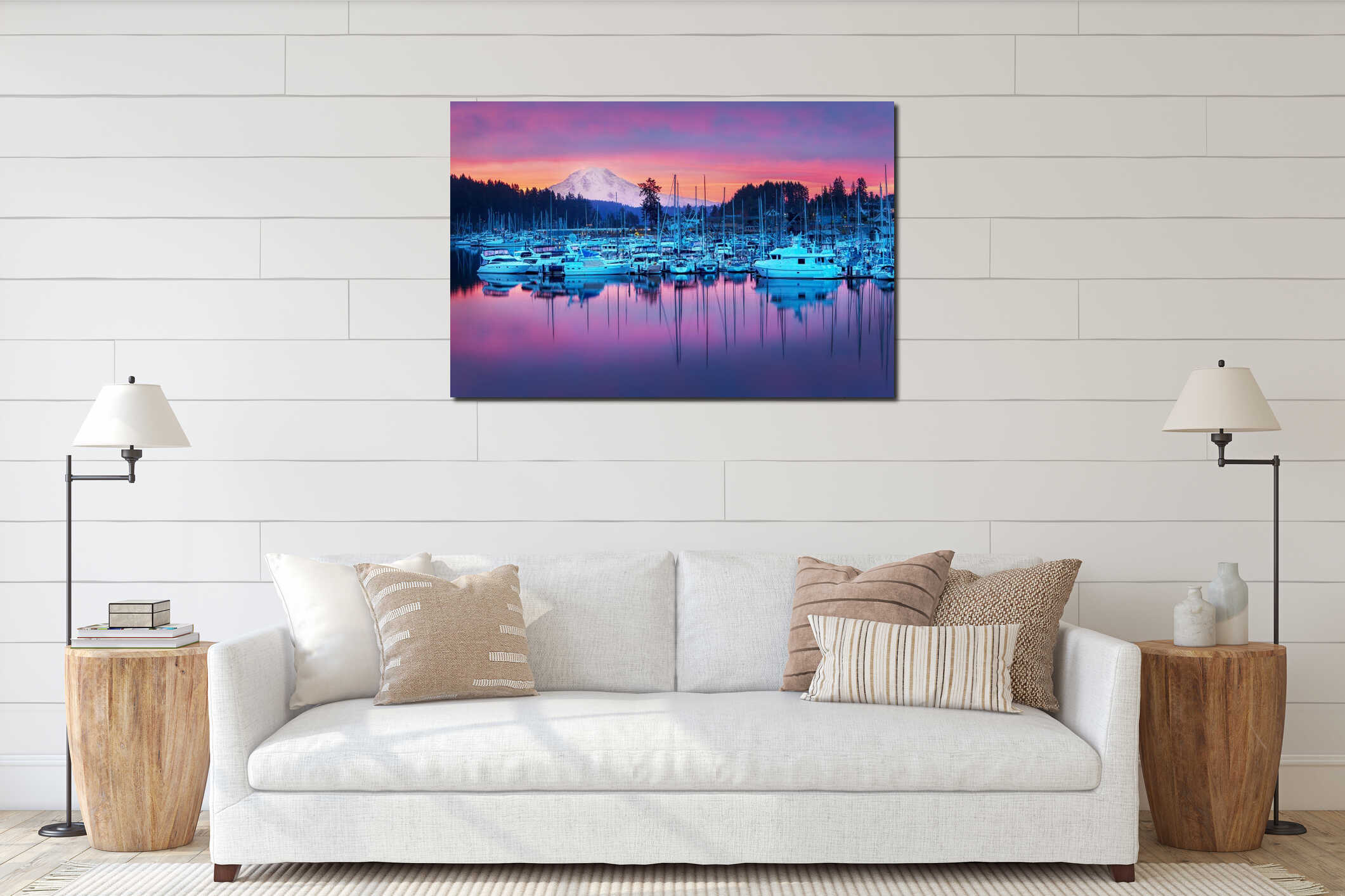 Gig Harbor Mt.Rainier Early Morning Sunrise interior mockup