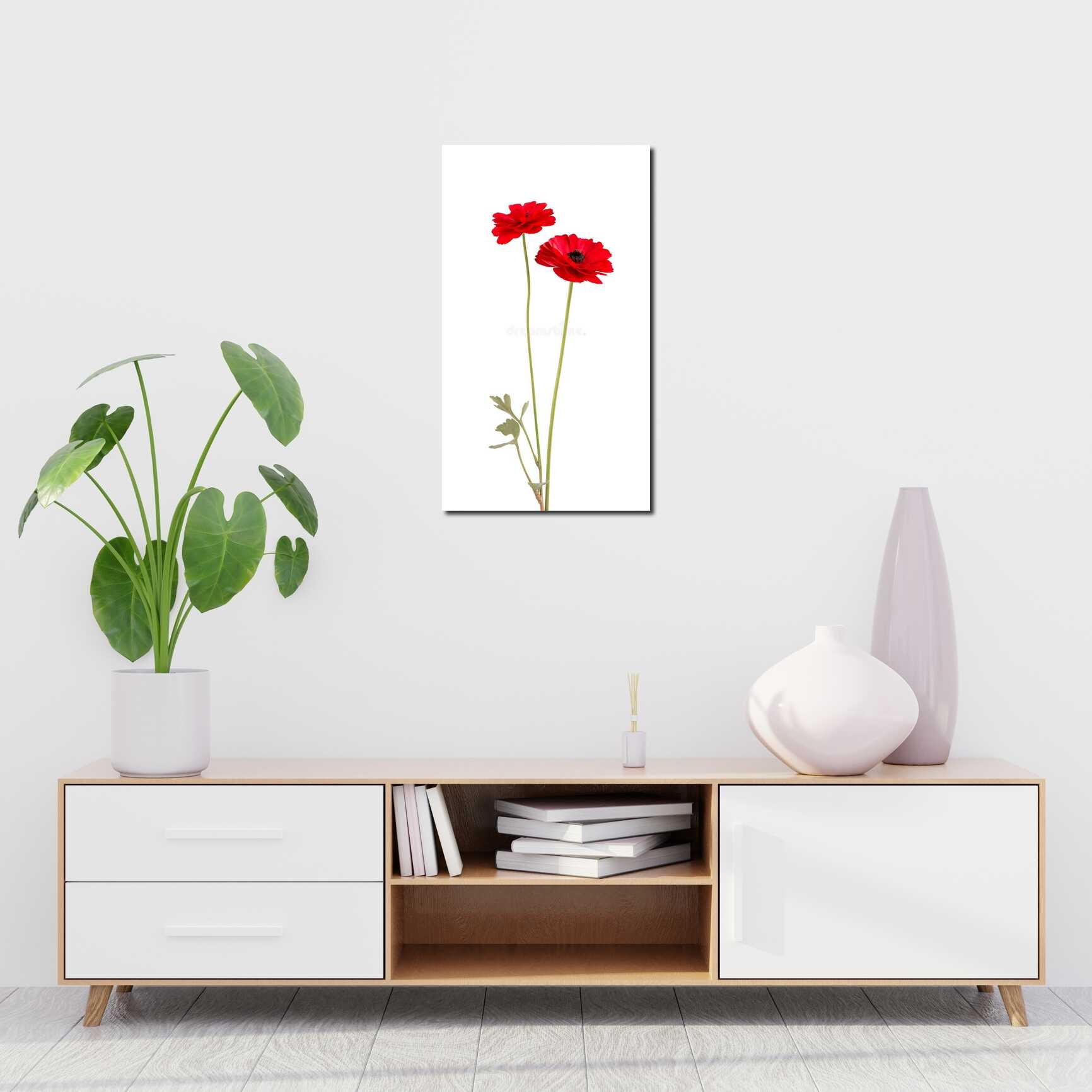 Canvas above sofa for size context