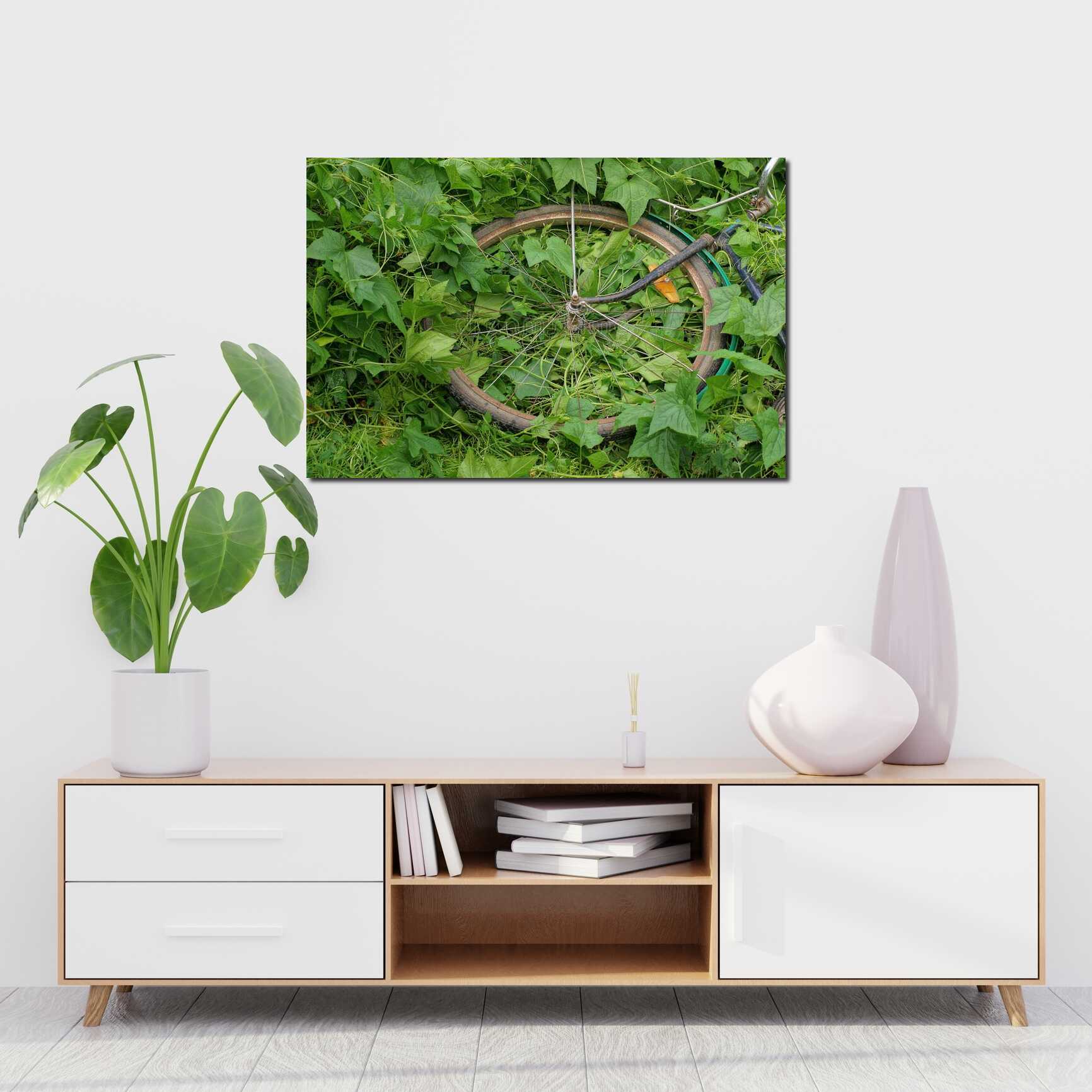 Canvas above sofa for size context