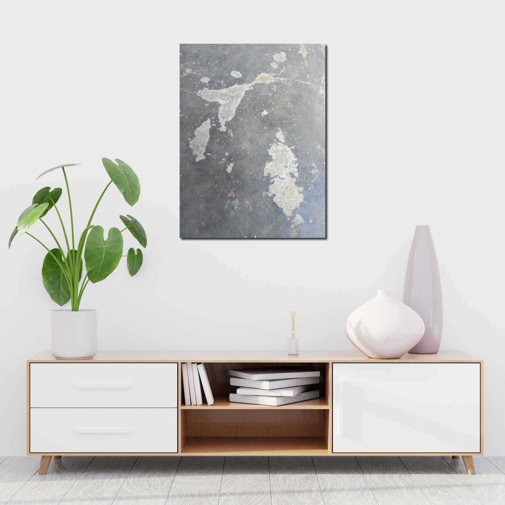 Canvas above sofa for size context