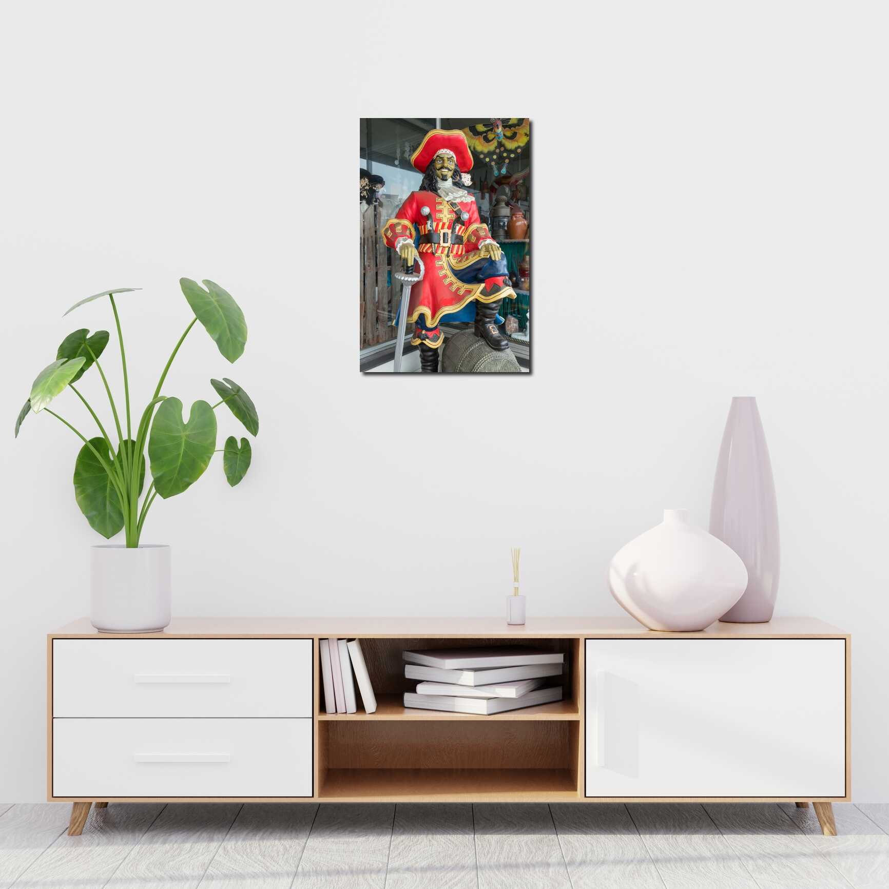 Canvas above sofa for size context