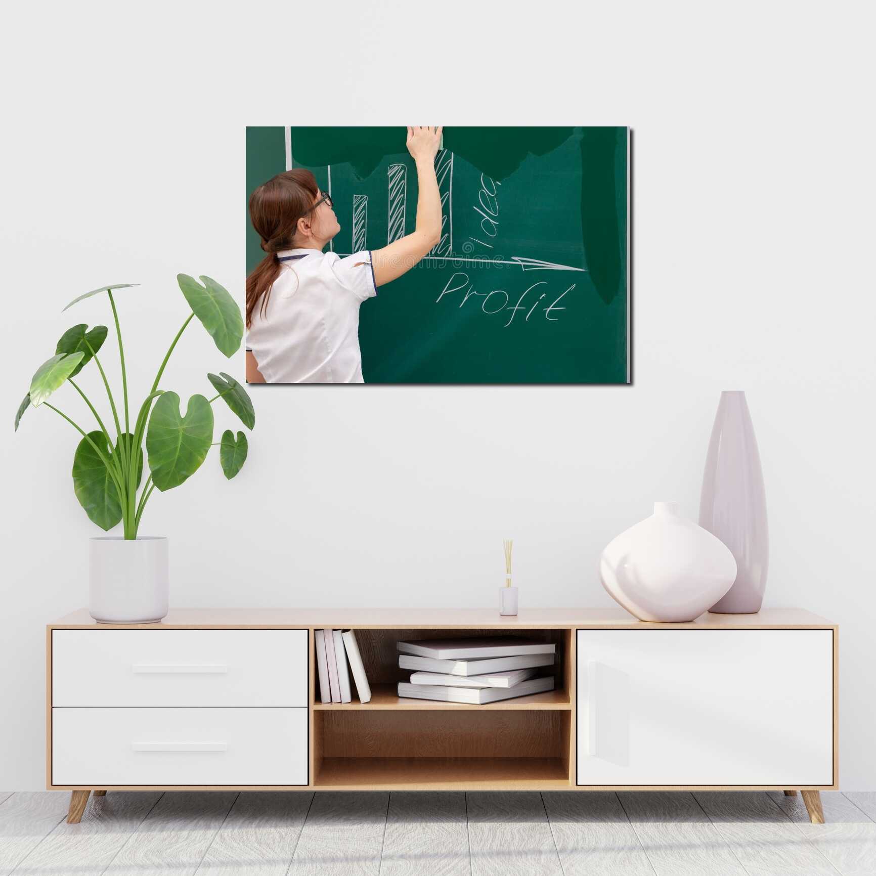 Canvas above sofa for size context