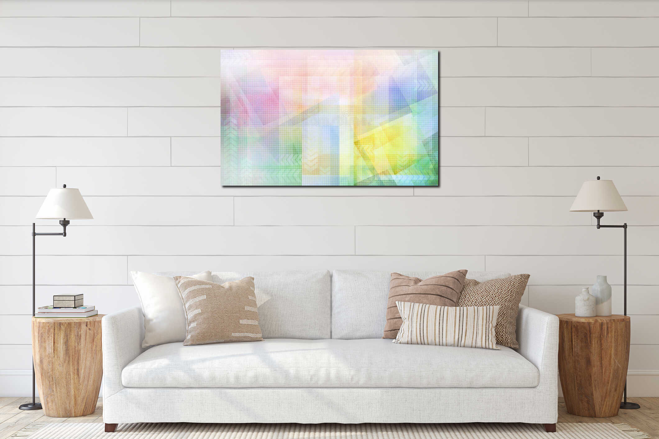 Canvas hanging interior mockup