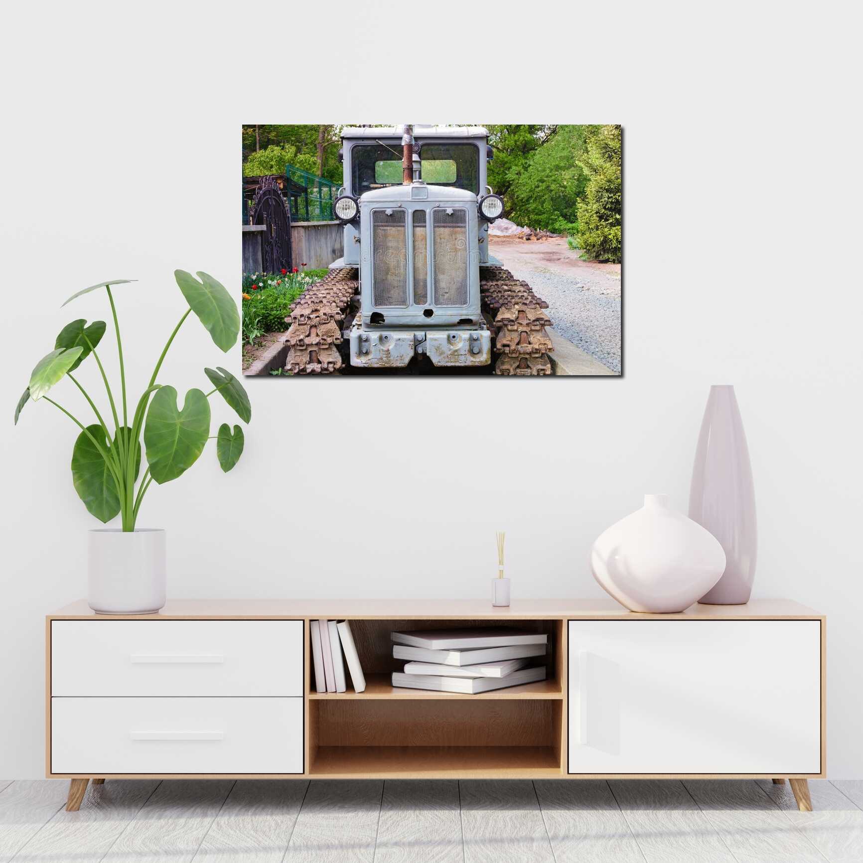 Canvas above sofa for size context