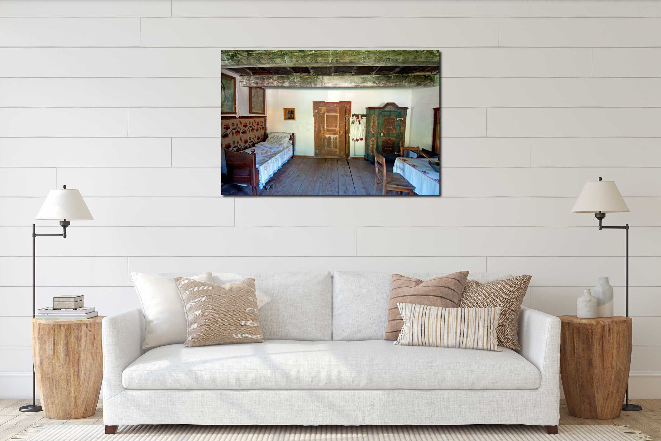Old Wooden House Interior interior mockup