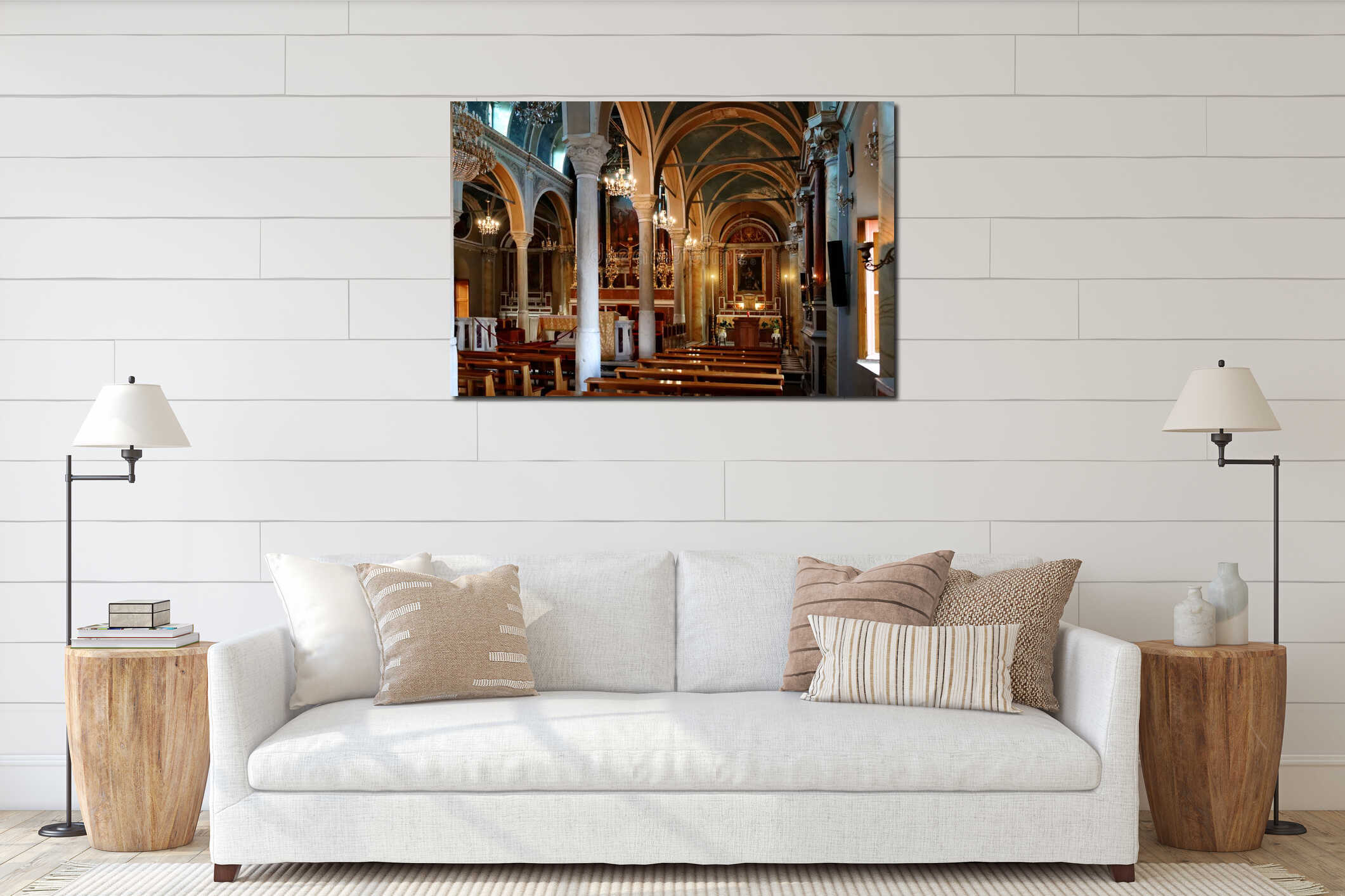 Greek orthodox church interior mockup