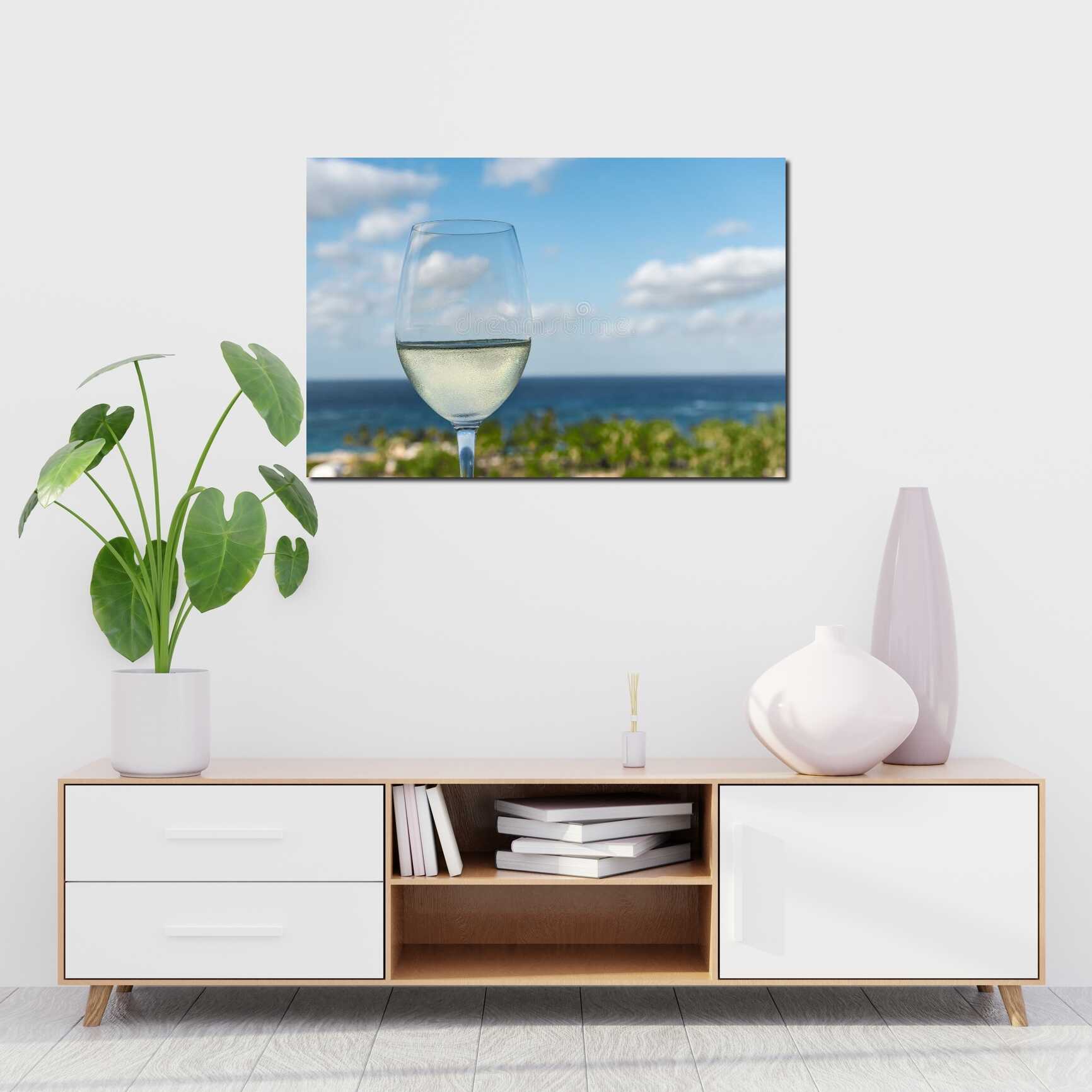 Canvas above sofa for size context