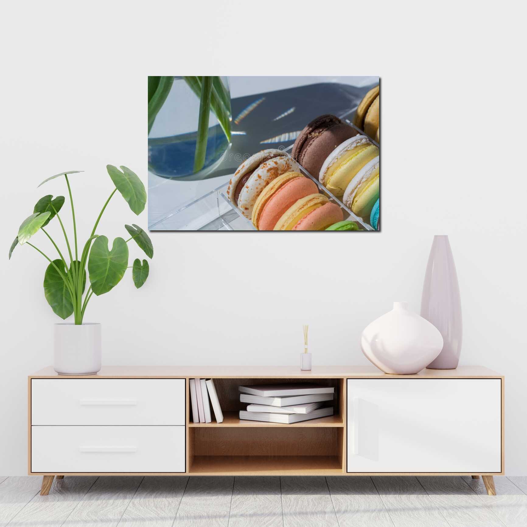 Canvas above sofa for size context