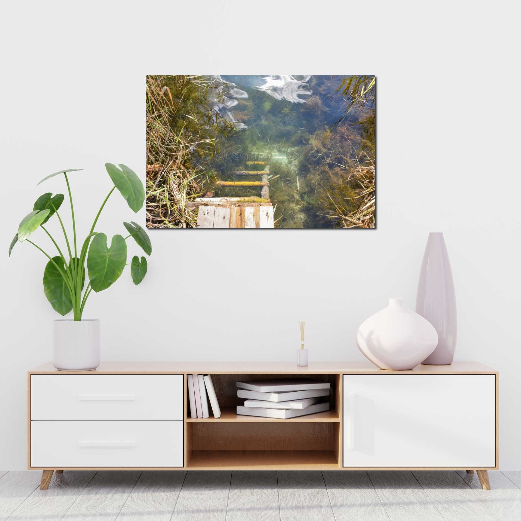 Canvas above sofa for size context