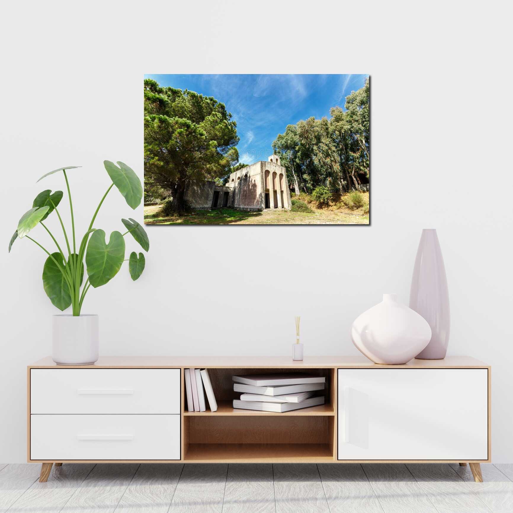 Canvas above sofa for size context