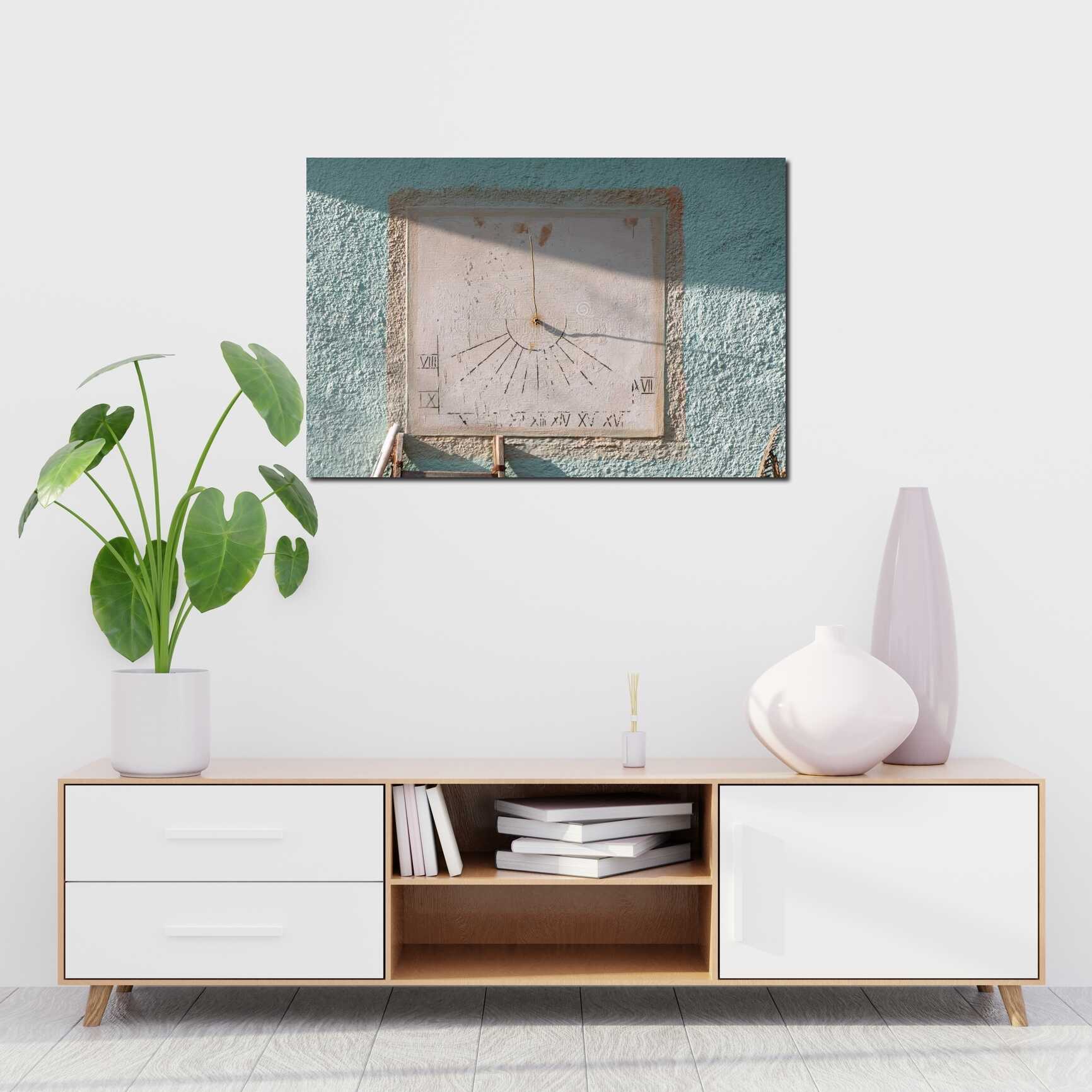 Canvas above sofa for size context