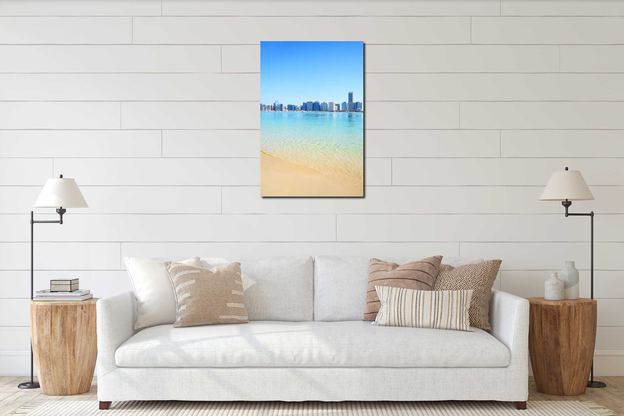 Beach in Abu Dhabi, UAE interior mockup