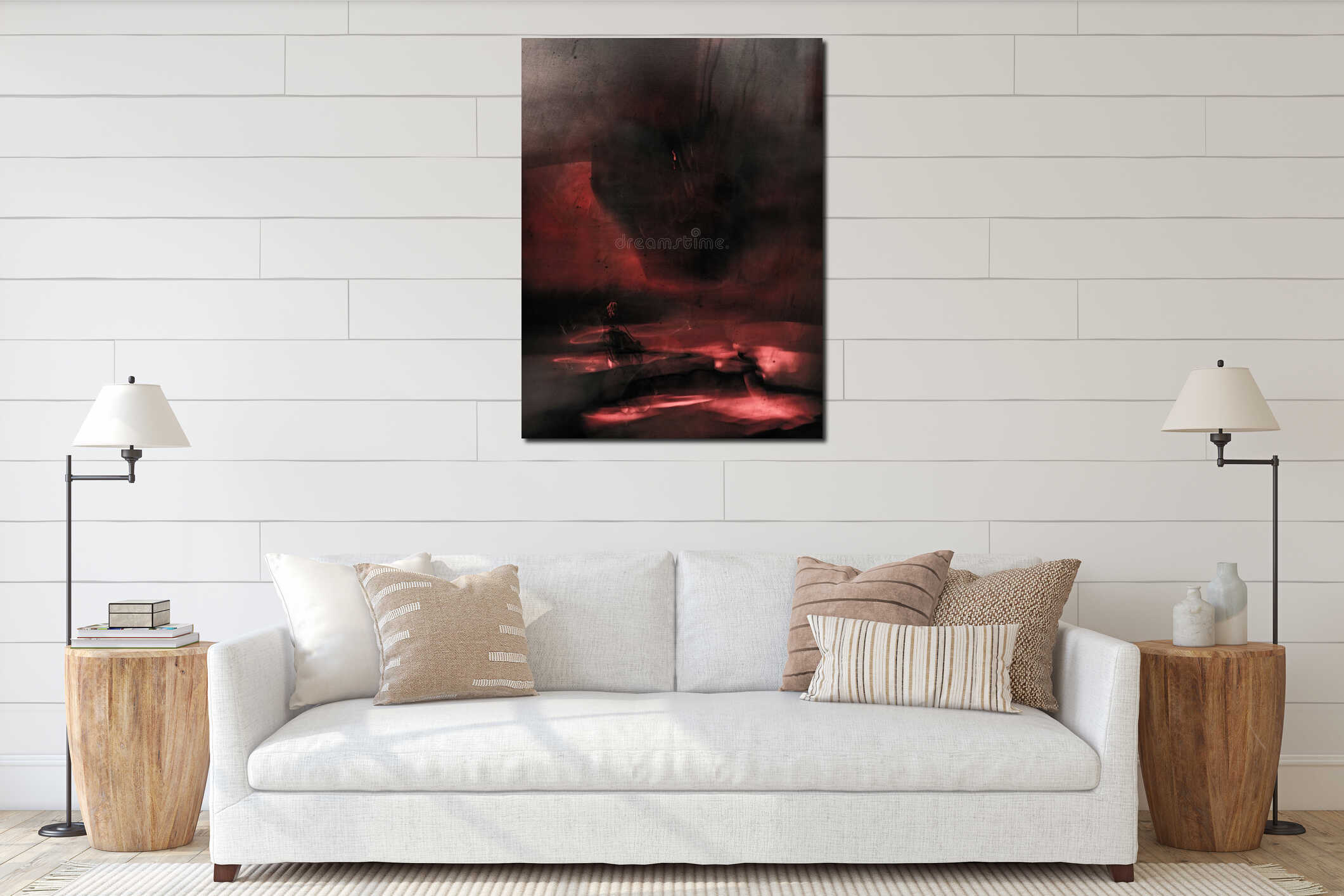 Canvas hanging interior mockup