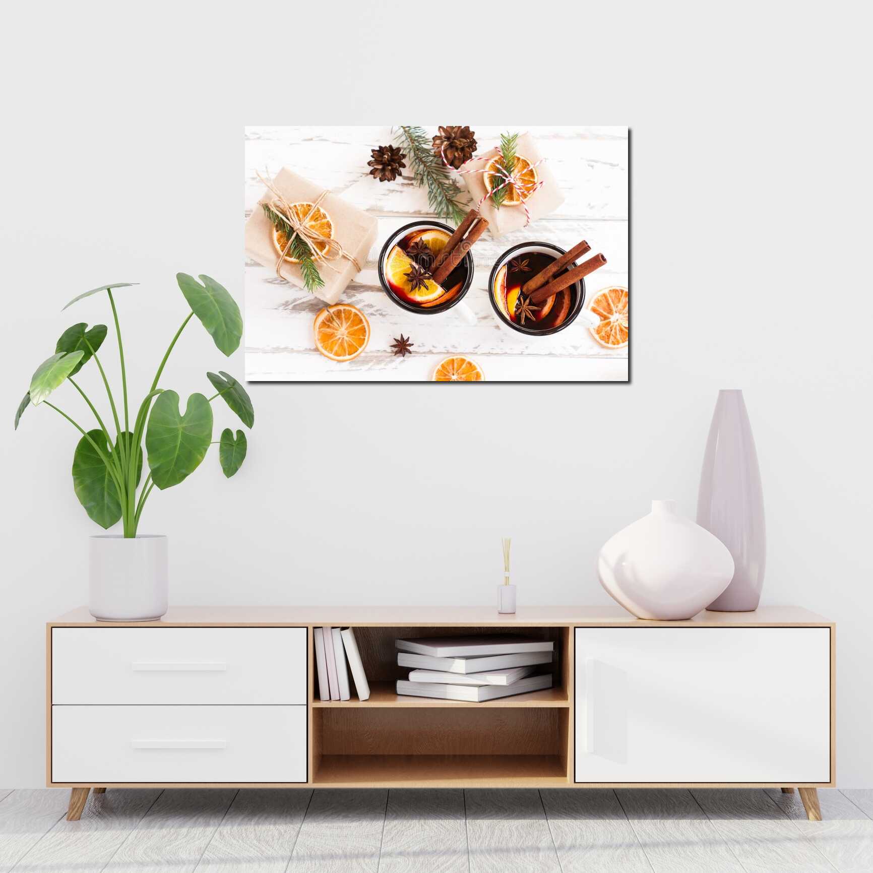 Canvas above sofa for size context