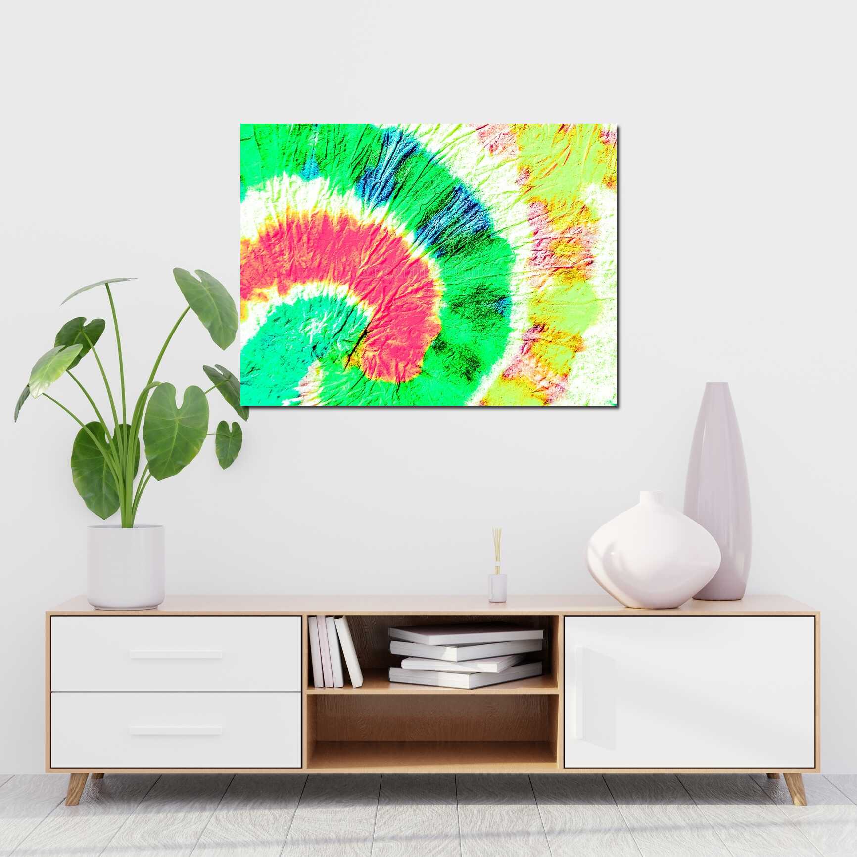 Canvas above sofa for size context