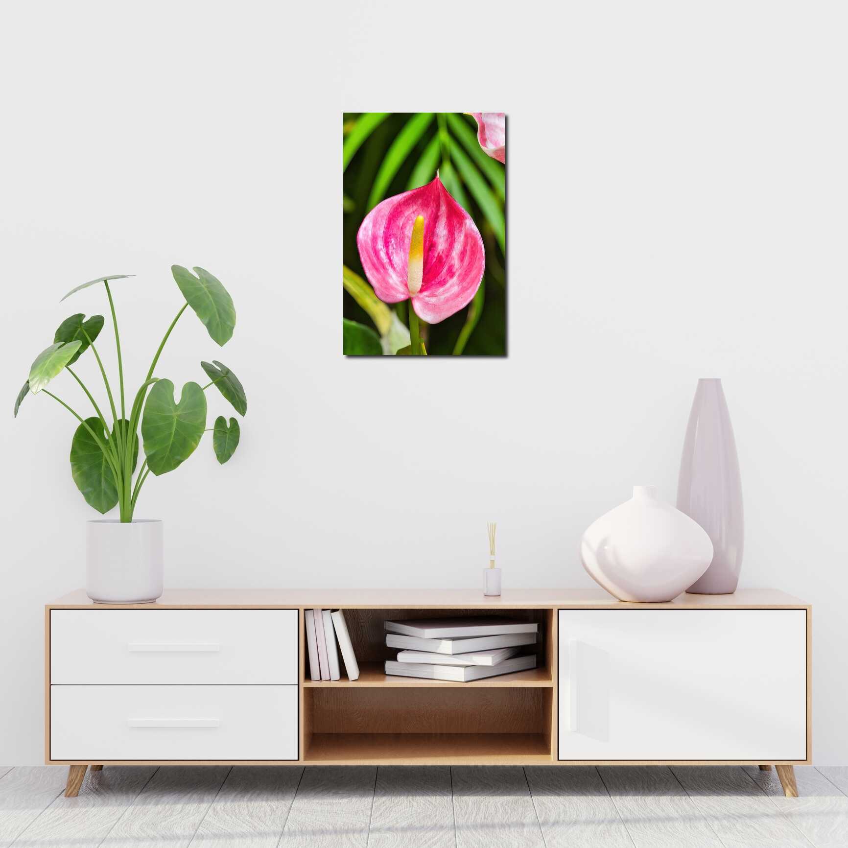 Canvas above sofa for size context