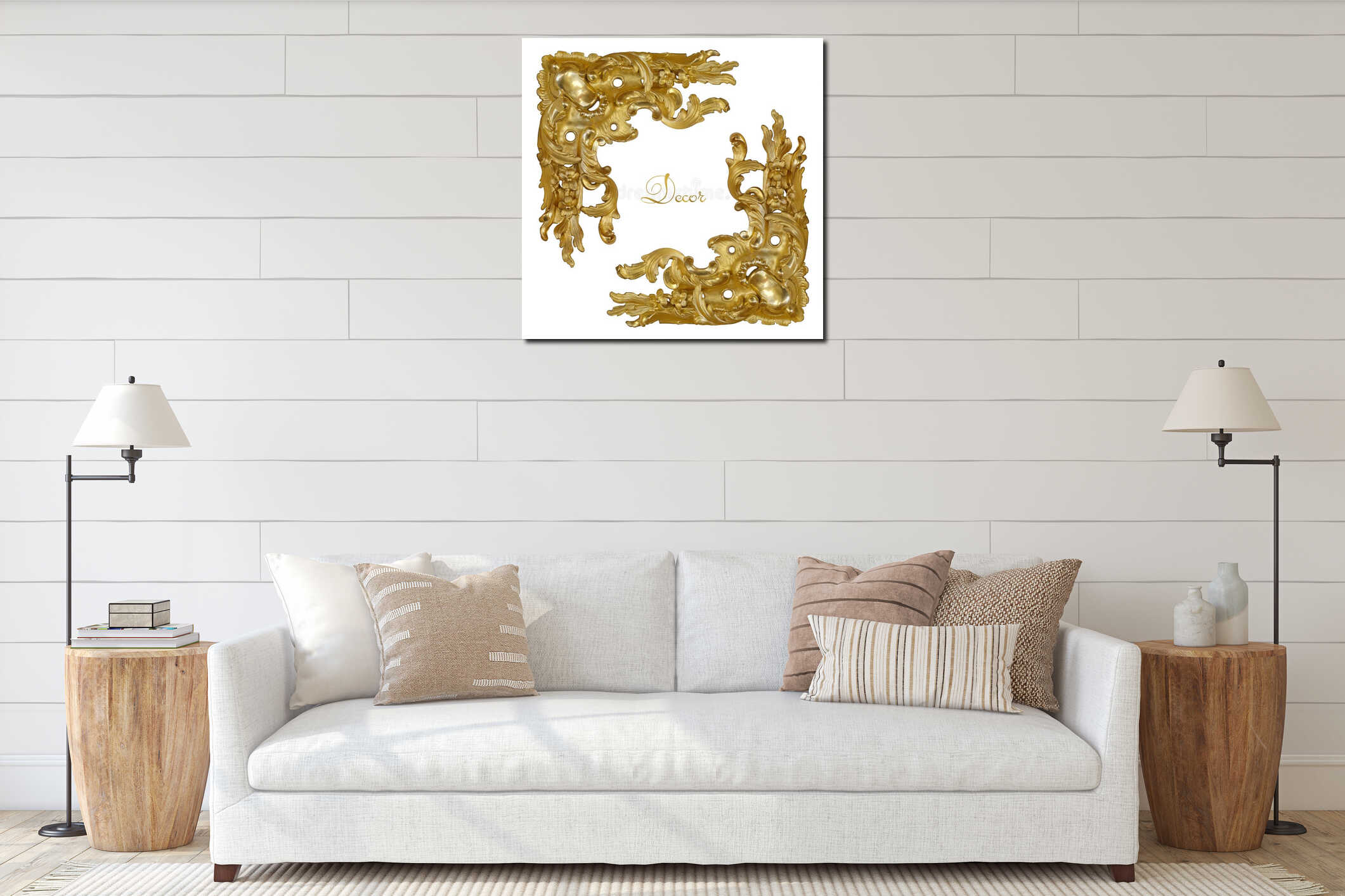 Part corner of old golden frame for paintings, mirrors or photo isolated on white background. Design element with clipping path interior mockup