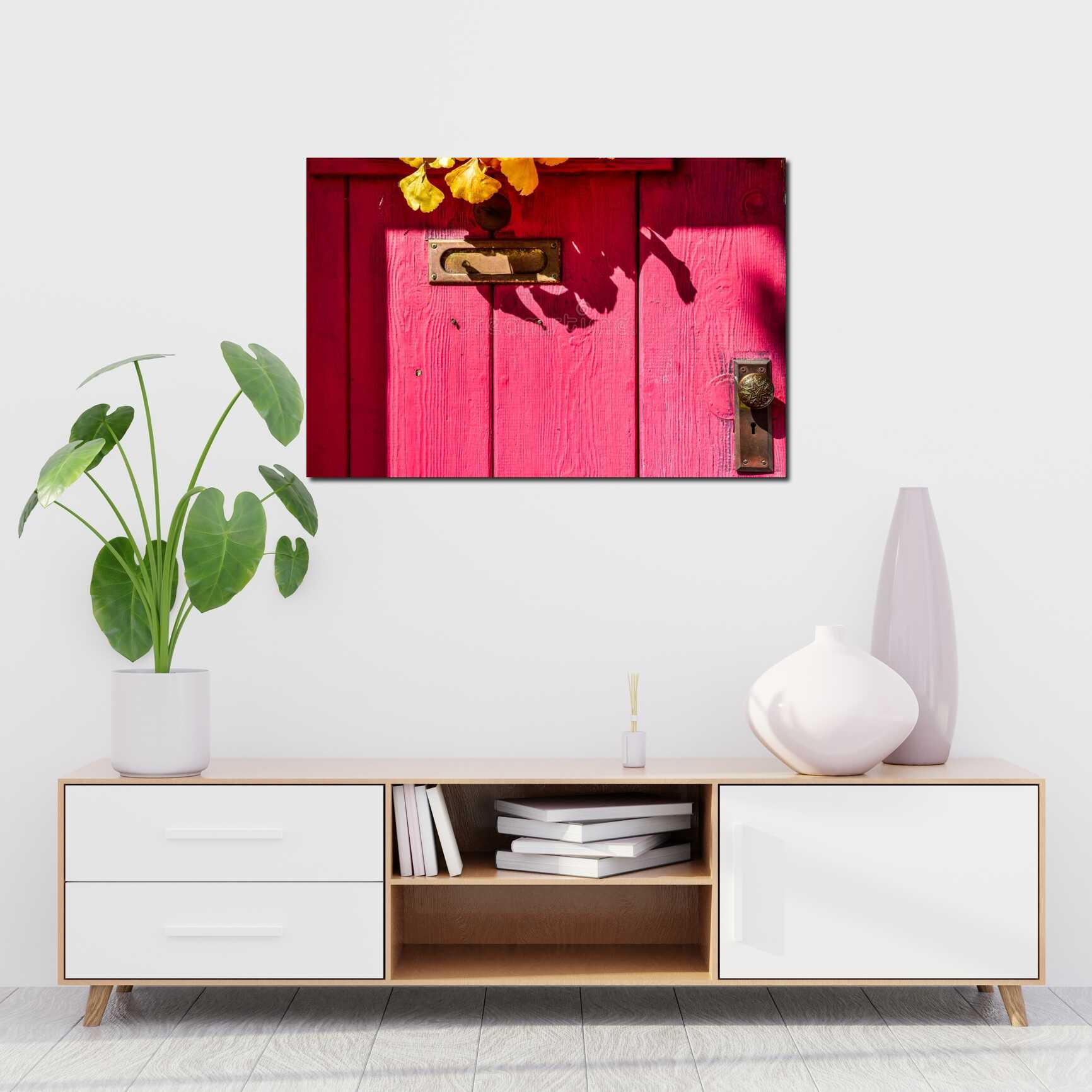 Canvas above sofa for size context