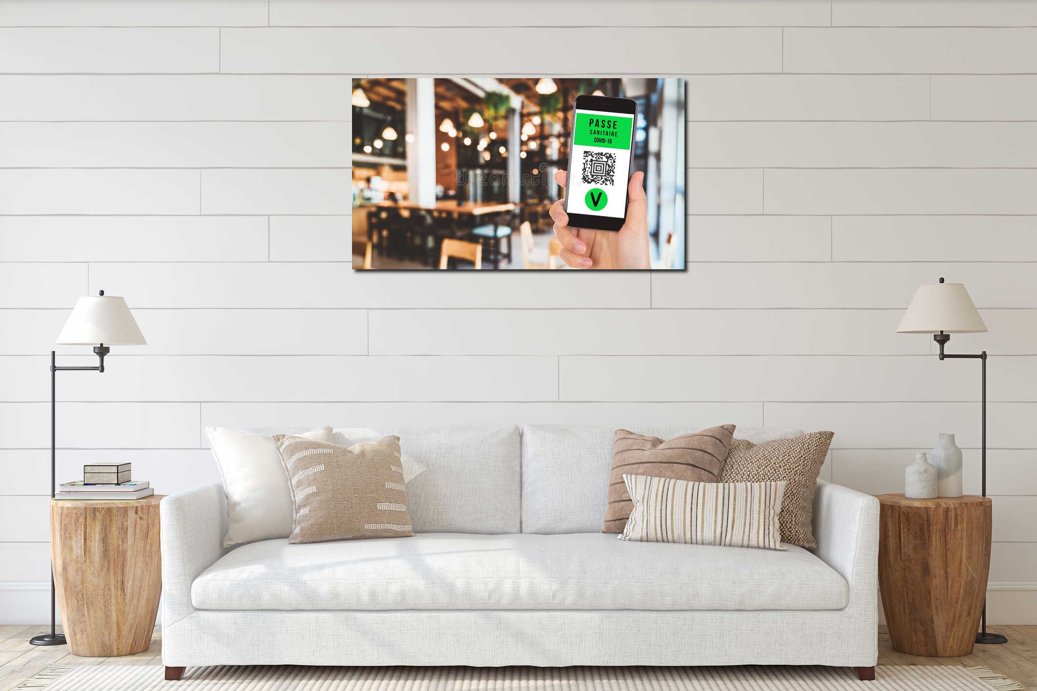 Canvas above sideboard for size context