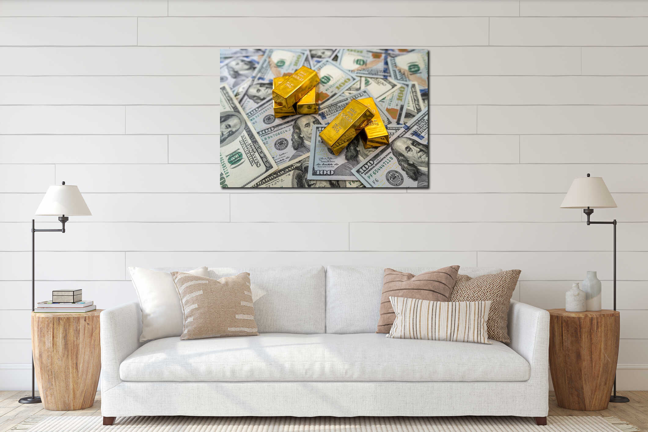 Canvas above sideboard for size context