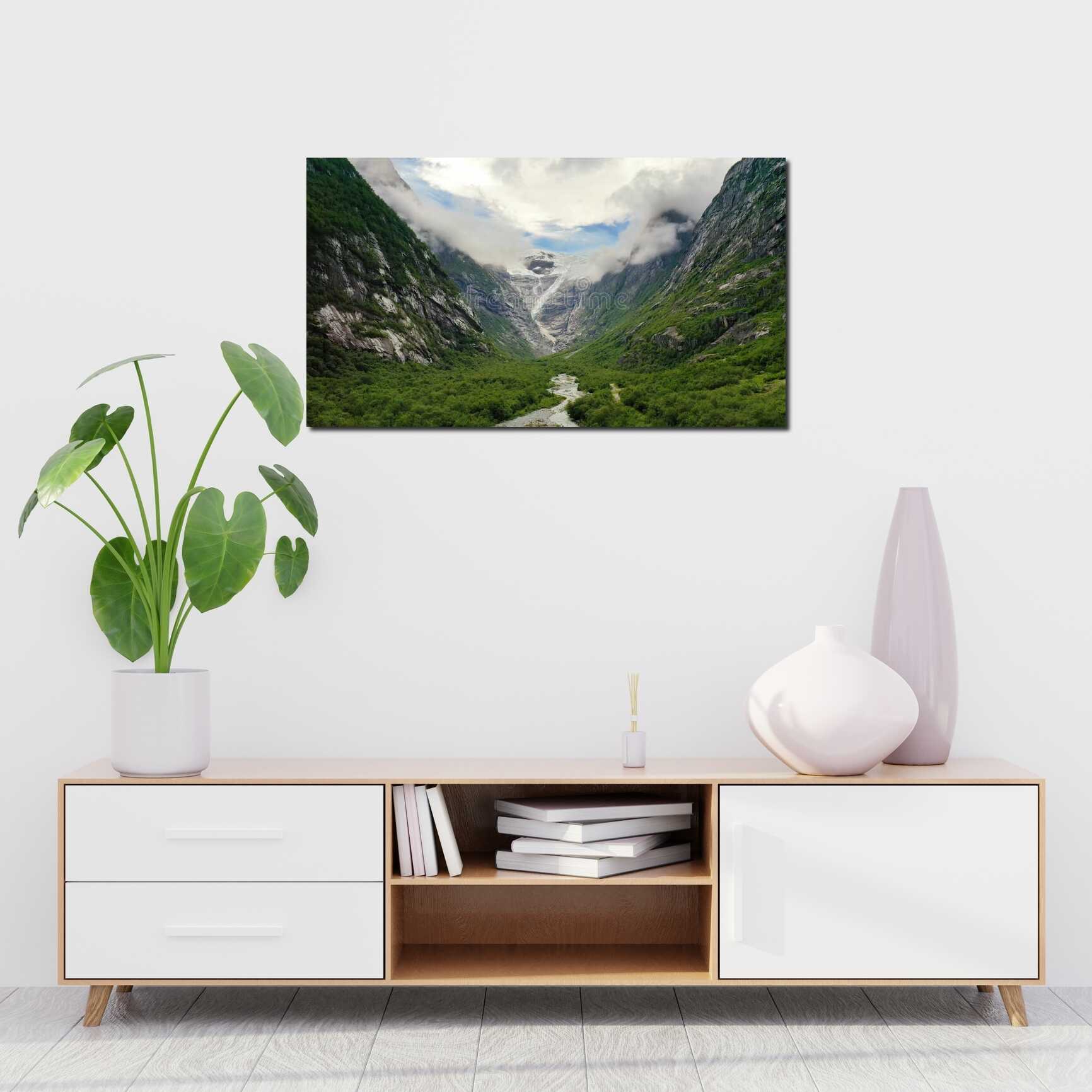 Canvas above sofa for size context