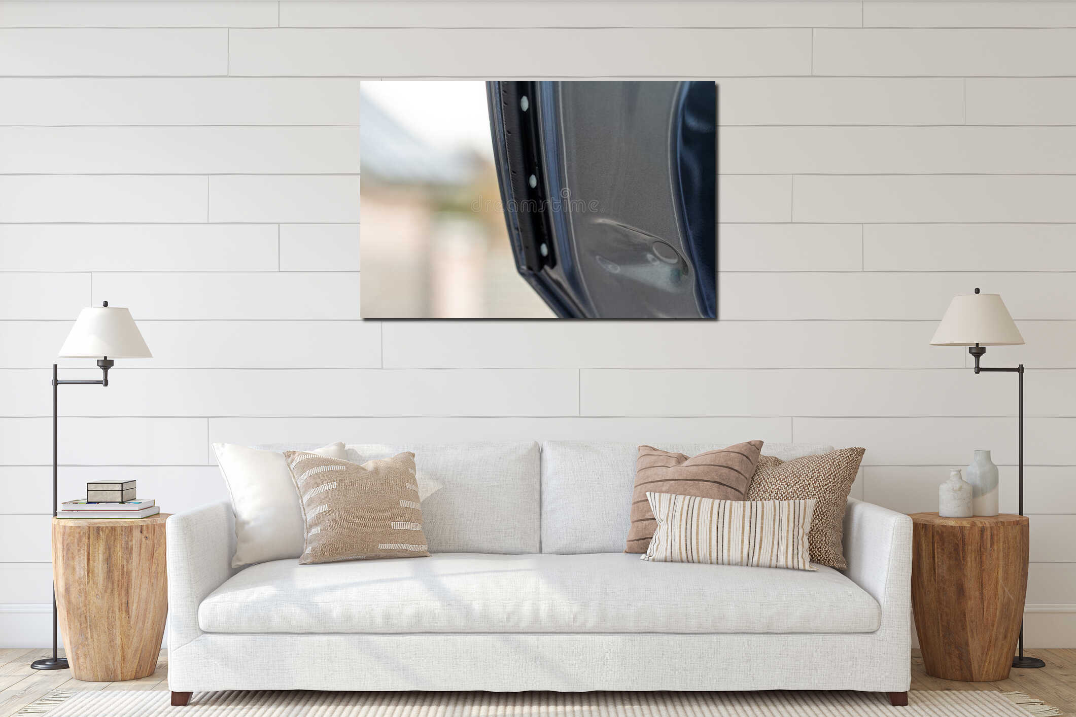 Close up of modern car hood details. Details of car engine. interior mockup