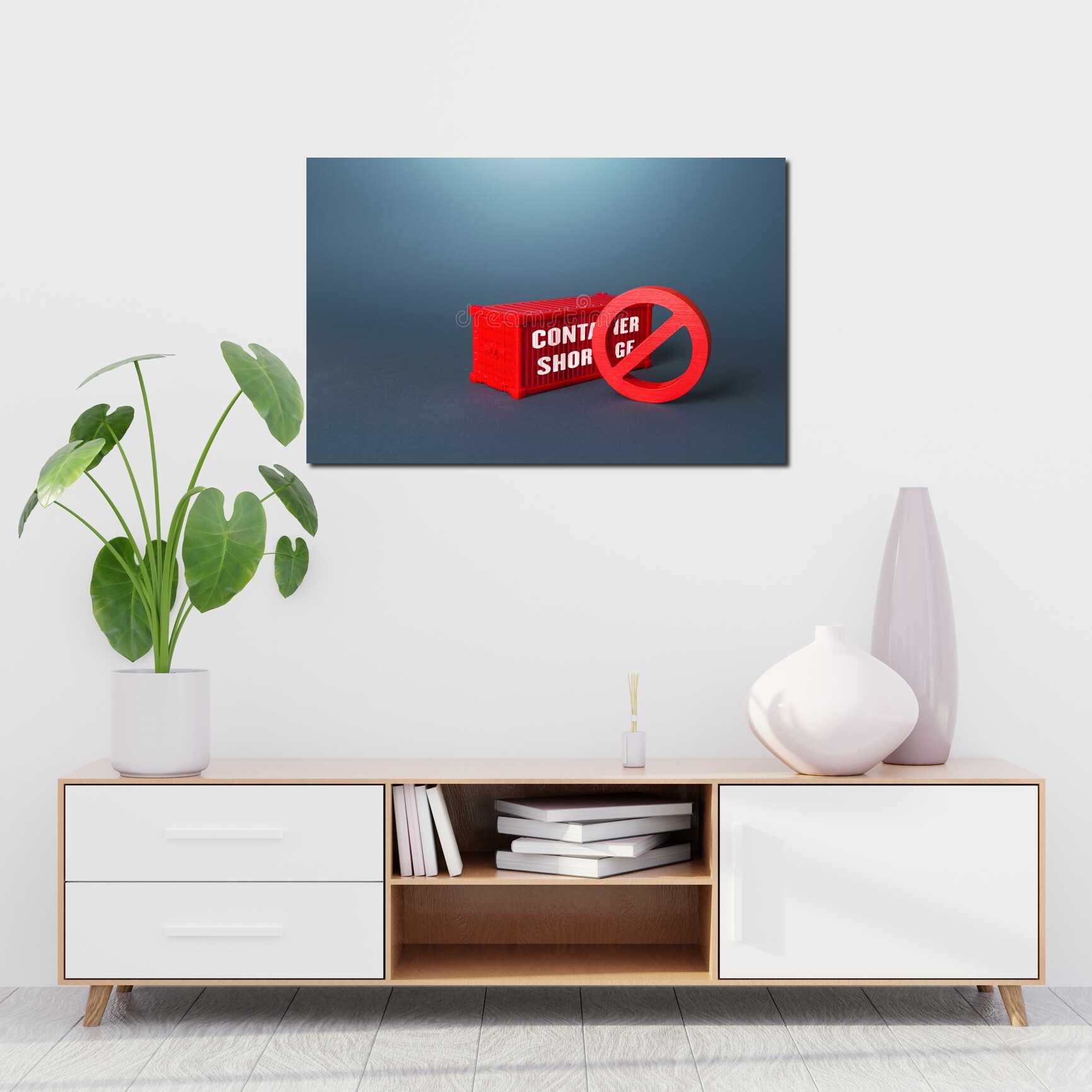 Canvas above sofa for size context