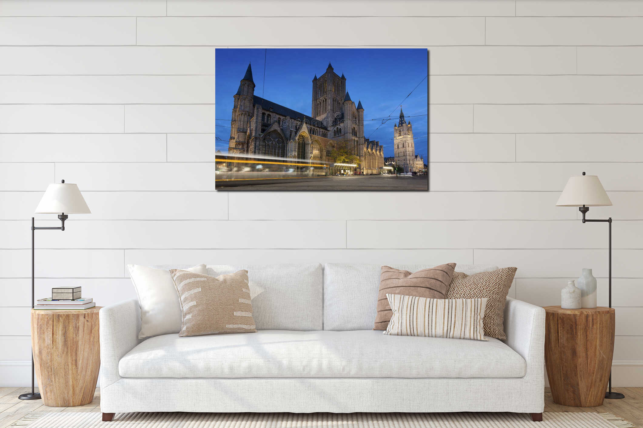 Street of Ghent, East Flanders interior mockup
