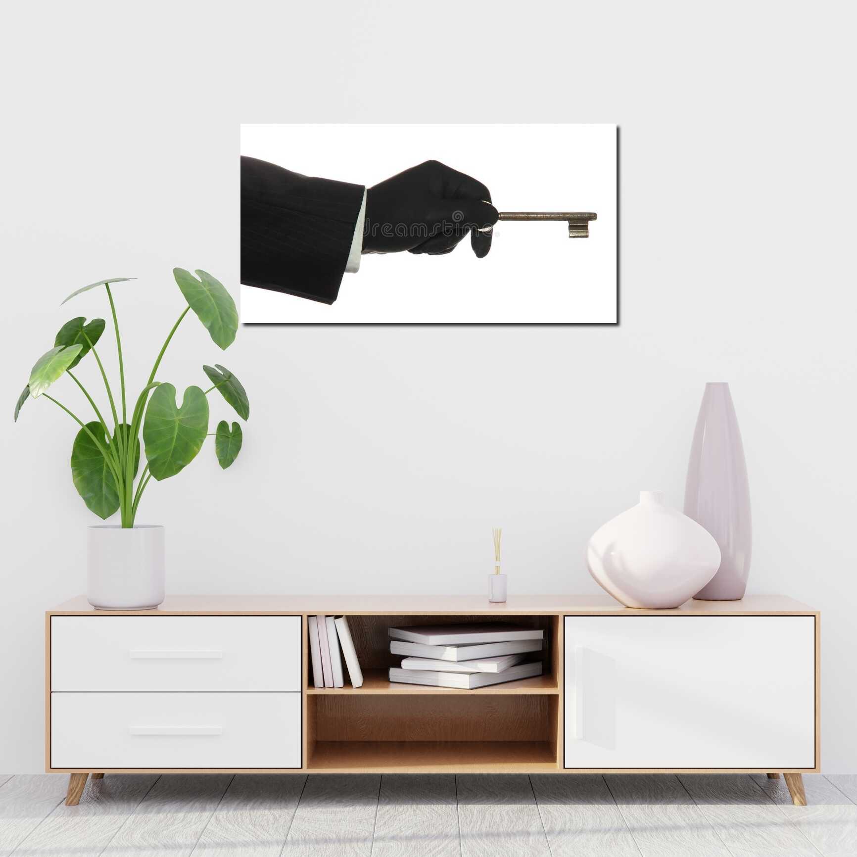 Canvas above sofa for size context