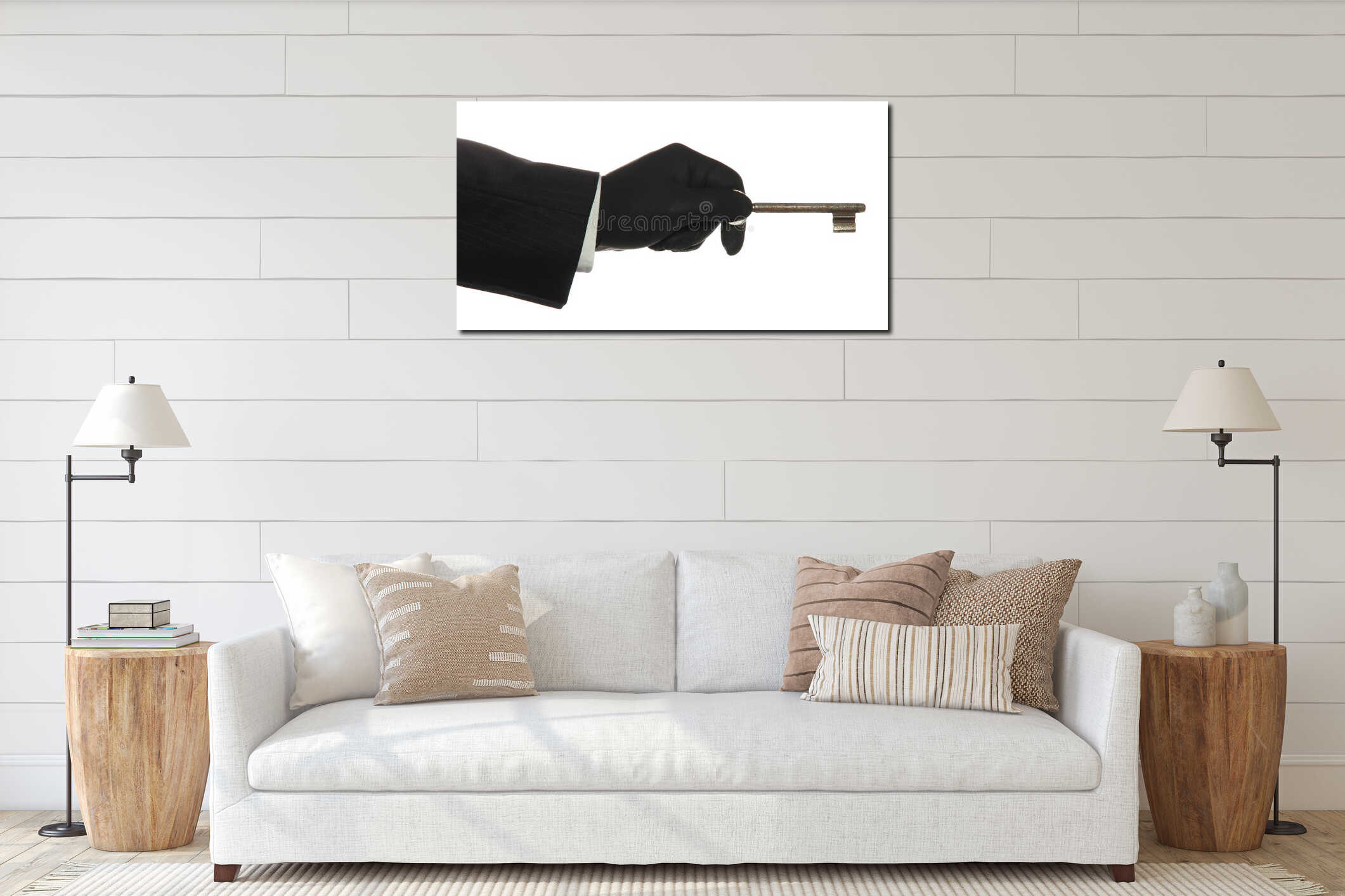 Canvas above sideboard for size context