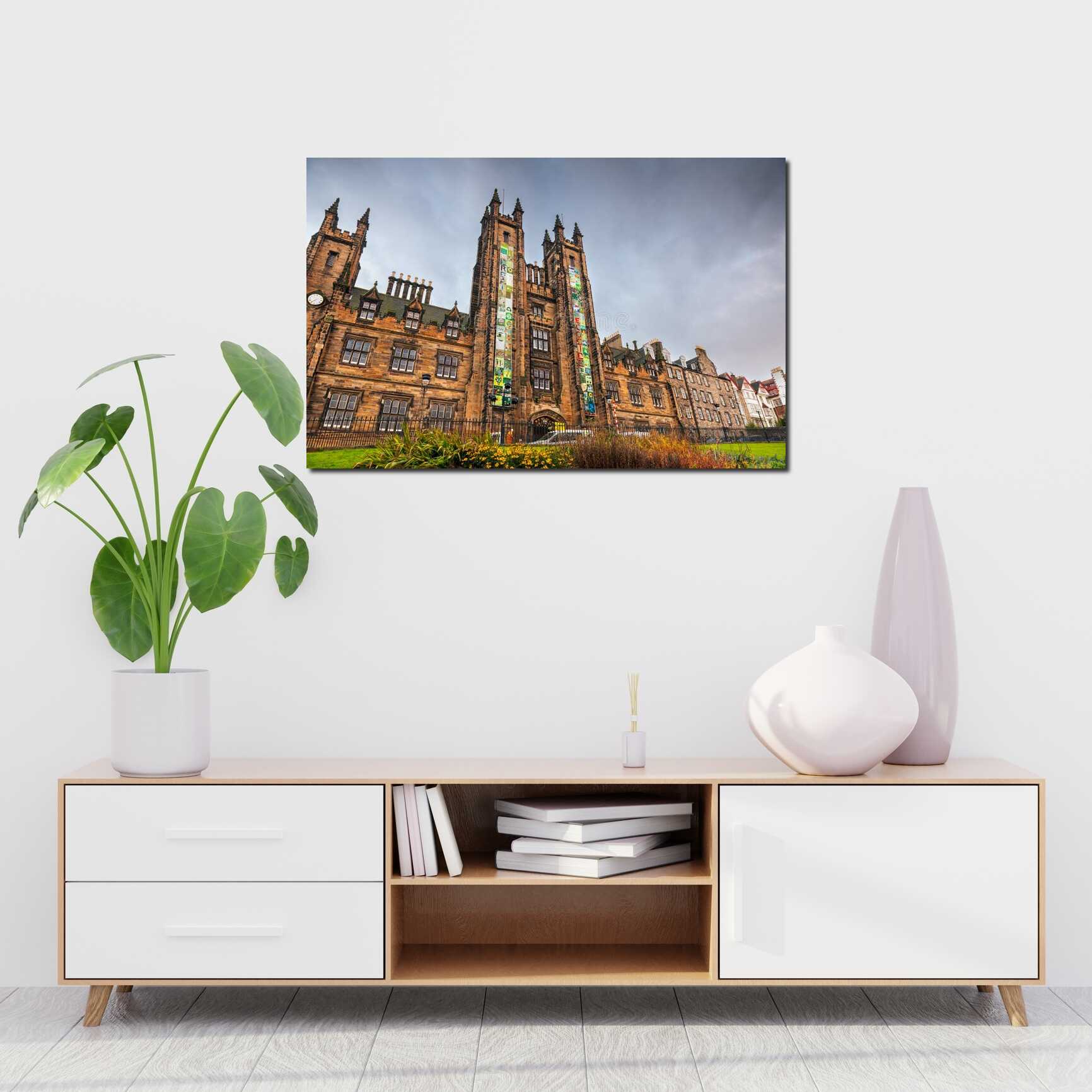 Canvas above sofa for size context