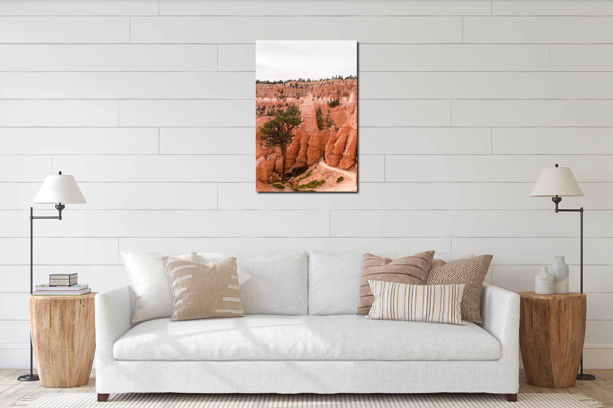 Scenic rocks from the Navajo Loop Trail leading through Bryce Canyon interior mockup