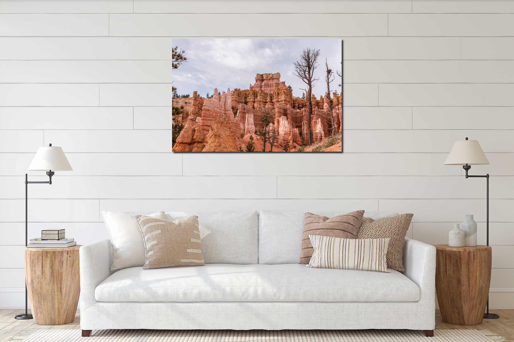 Scenic rocks from the Navajo Loop Trail leading through Bryce Canyon interior mockup